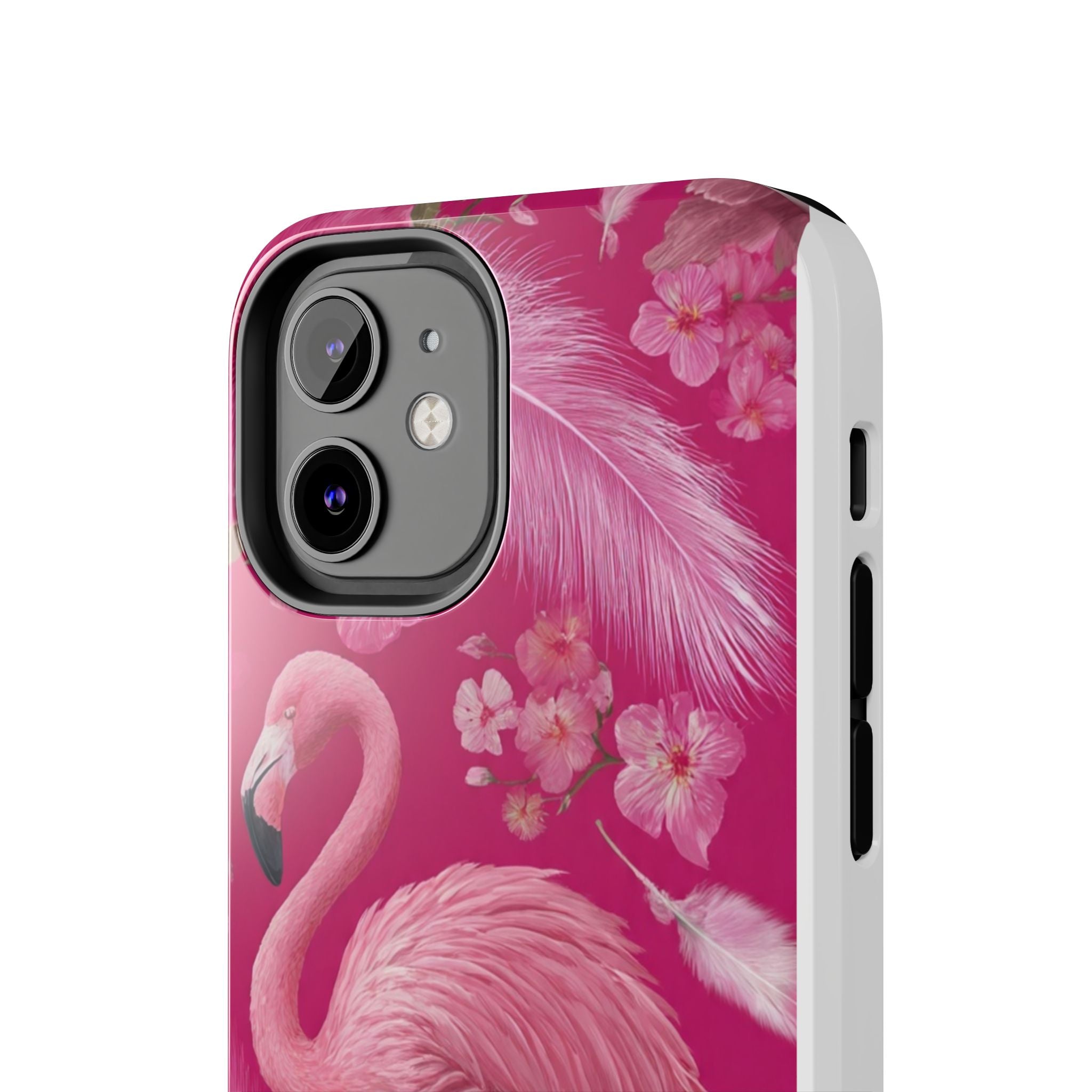 Flamingo Floral Tough Phone Case — Pink Tropical Feather Design