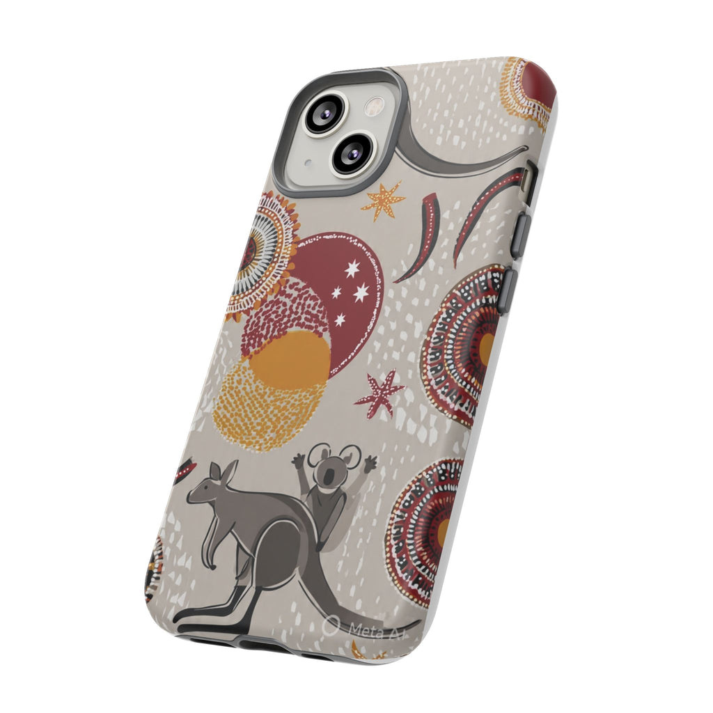 Kangaroo & Koala Aboriginal Dot Art Phone Case – Protective Tough Case