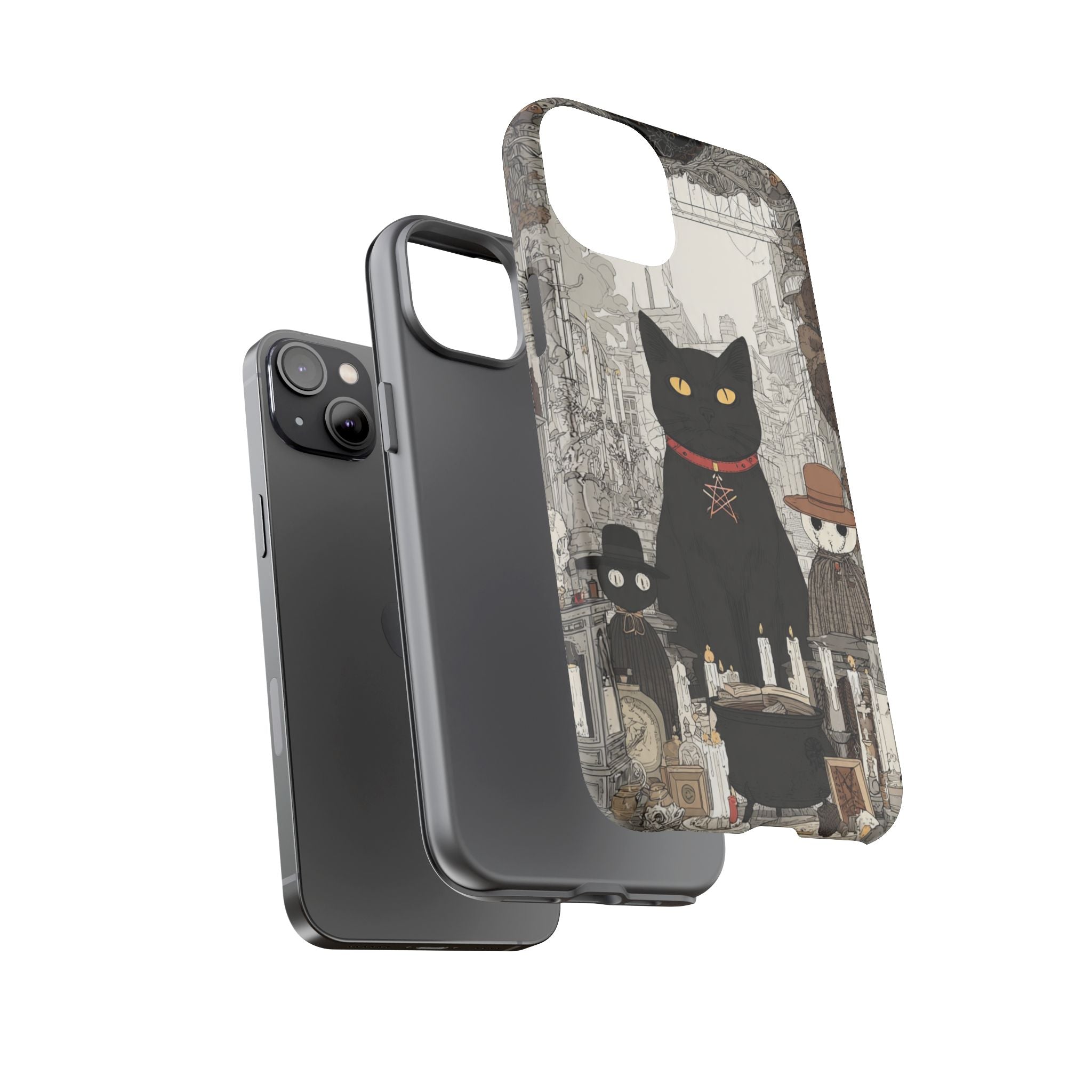 Witchy Black Cat Phone Case — Mystic Altar iPhone Cover