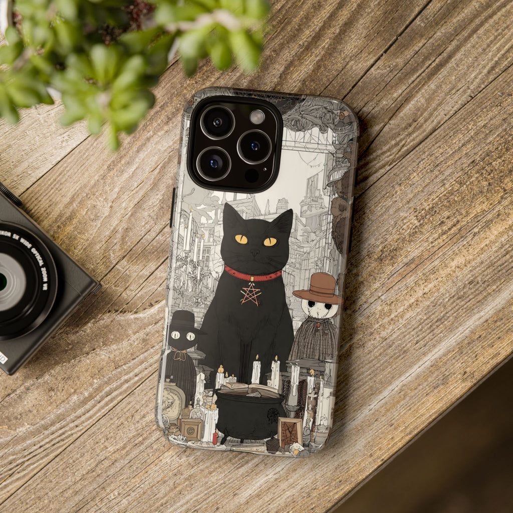Witchy Black Cat Phone Case — Mystic Altar iPhone Cover