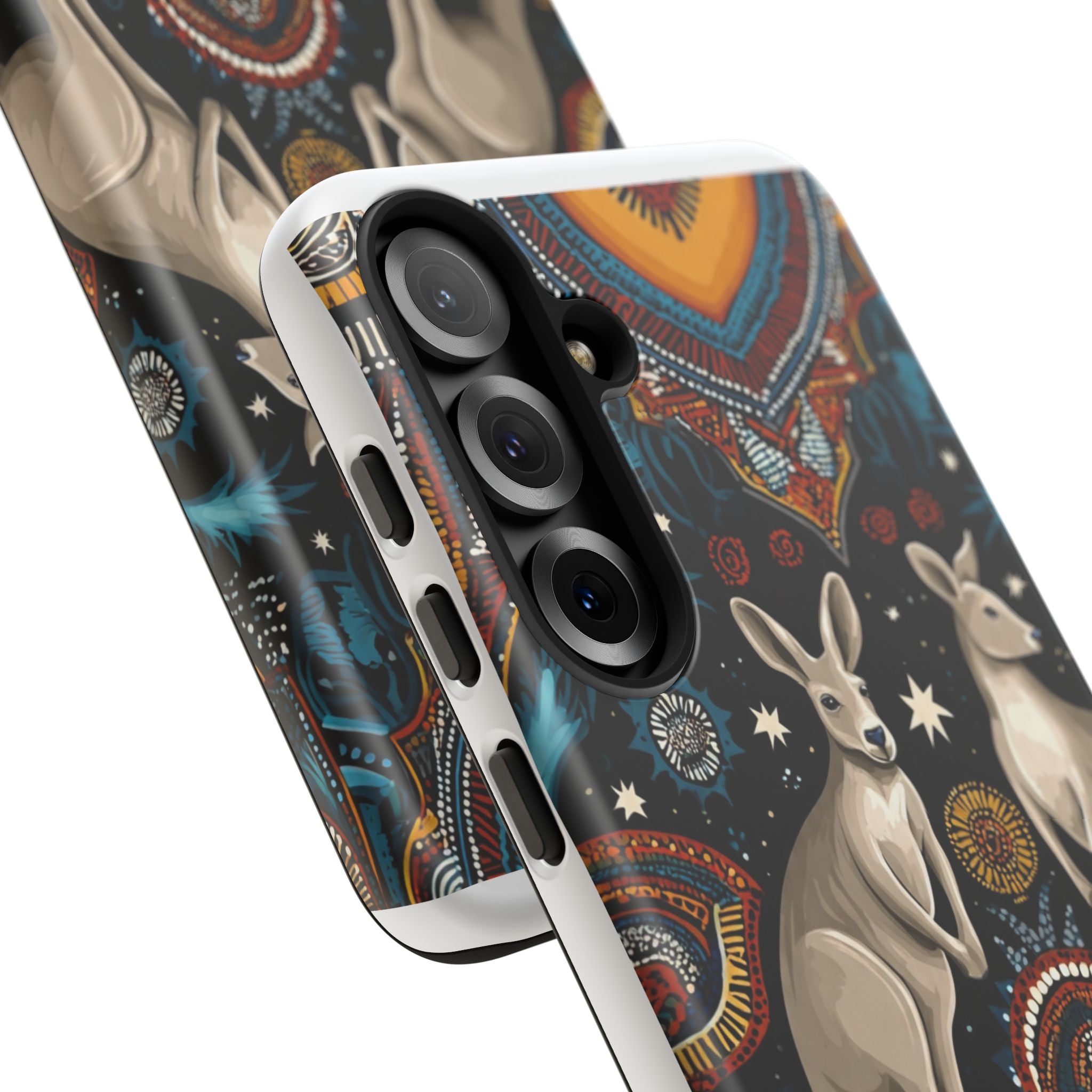Kangaroo & Boomerang Tough Phone Case — Australian Wildlife Pattern