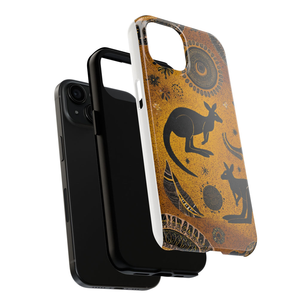 Kangaroo Boho Tough Phone Case — Australian Wildlife Protective Cover