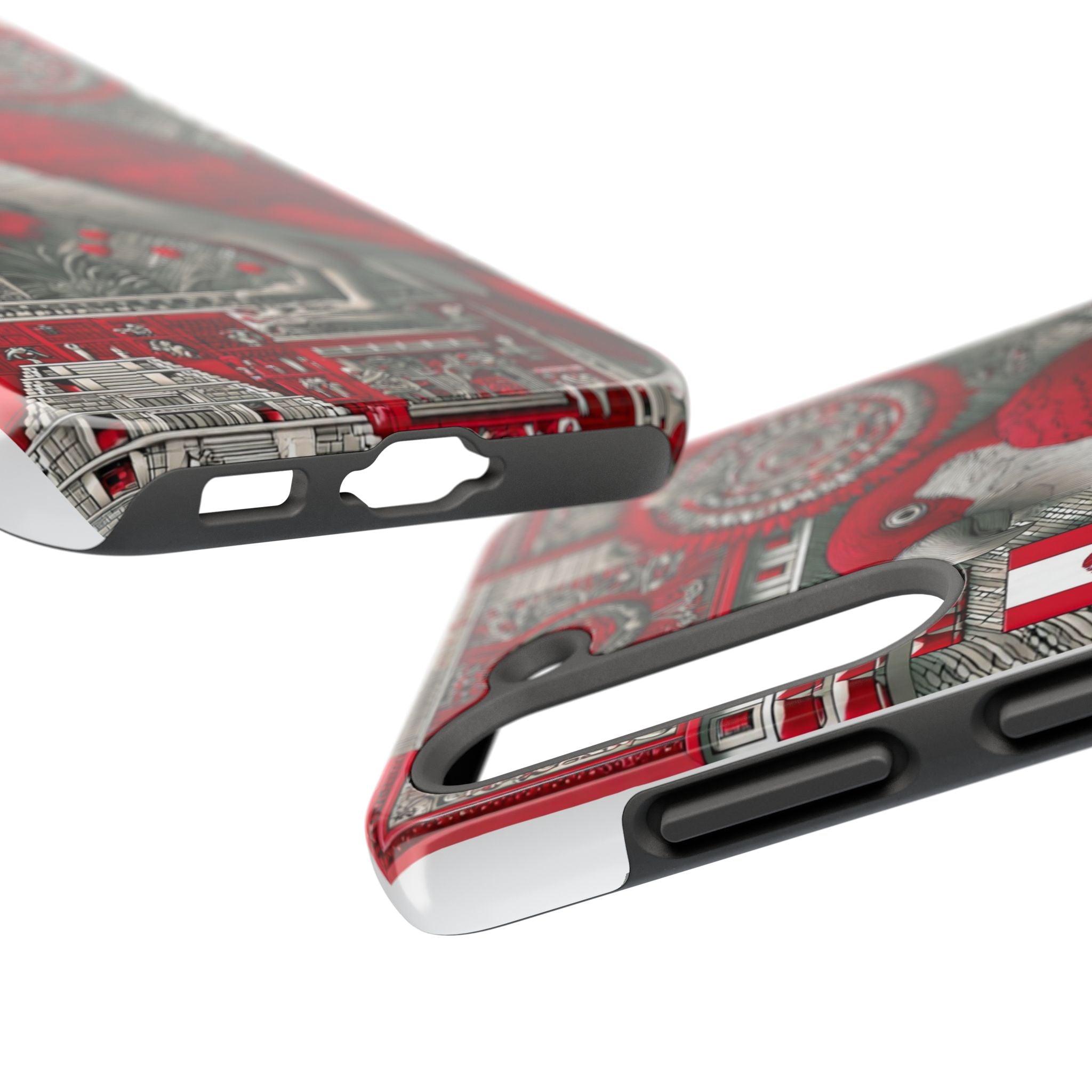 Tough Phone Case — Red Parrot Graphic Impact-Resistant Phone Cover