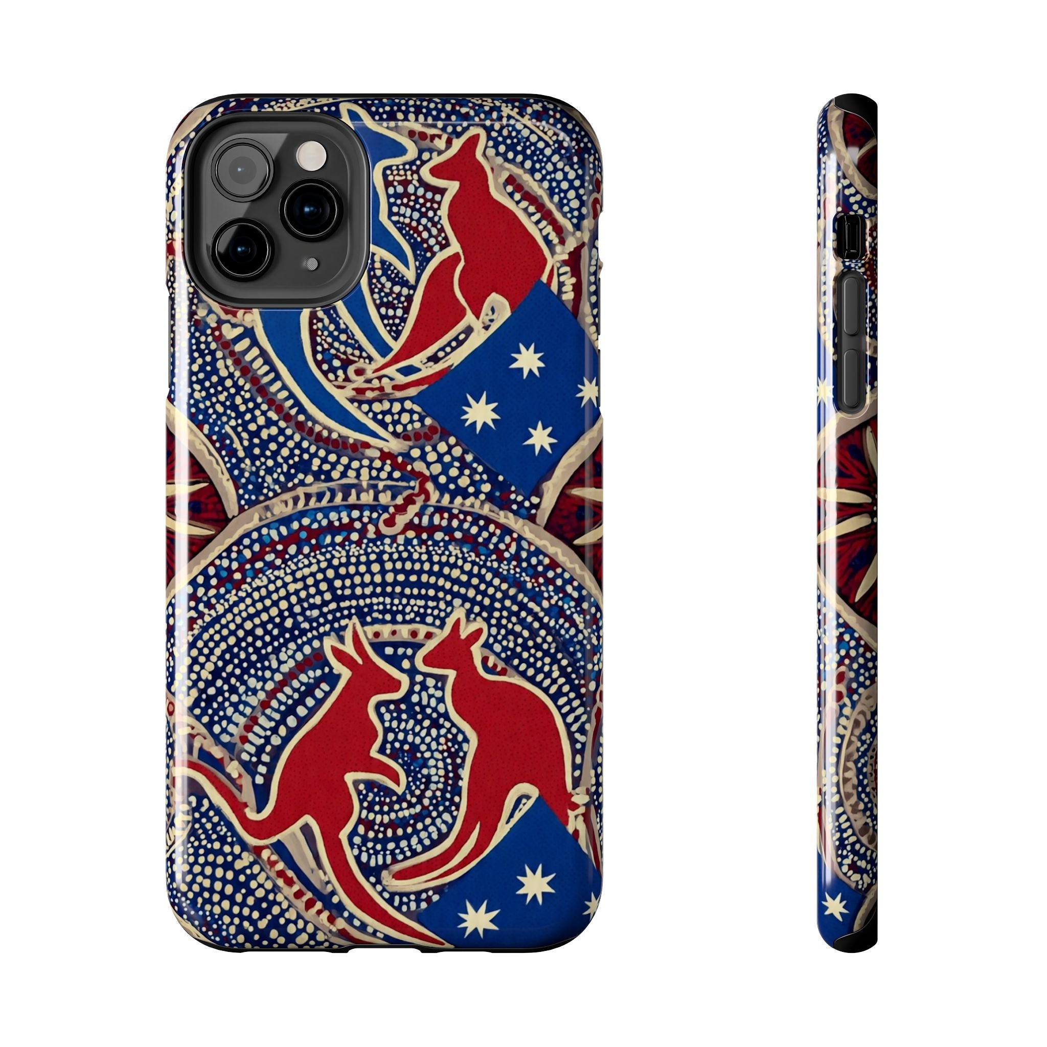Australian Aboriginal Style Kangaroo Tough Phone Case — Patriotic Dot Art Phone Cover