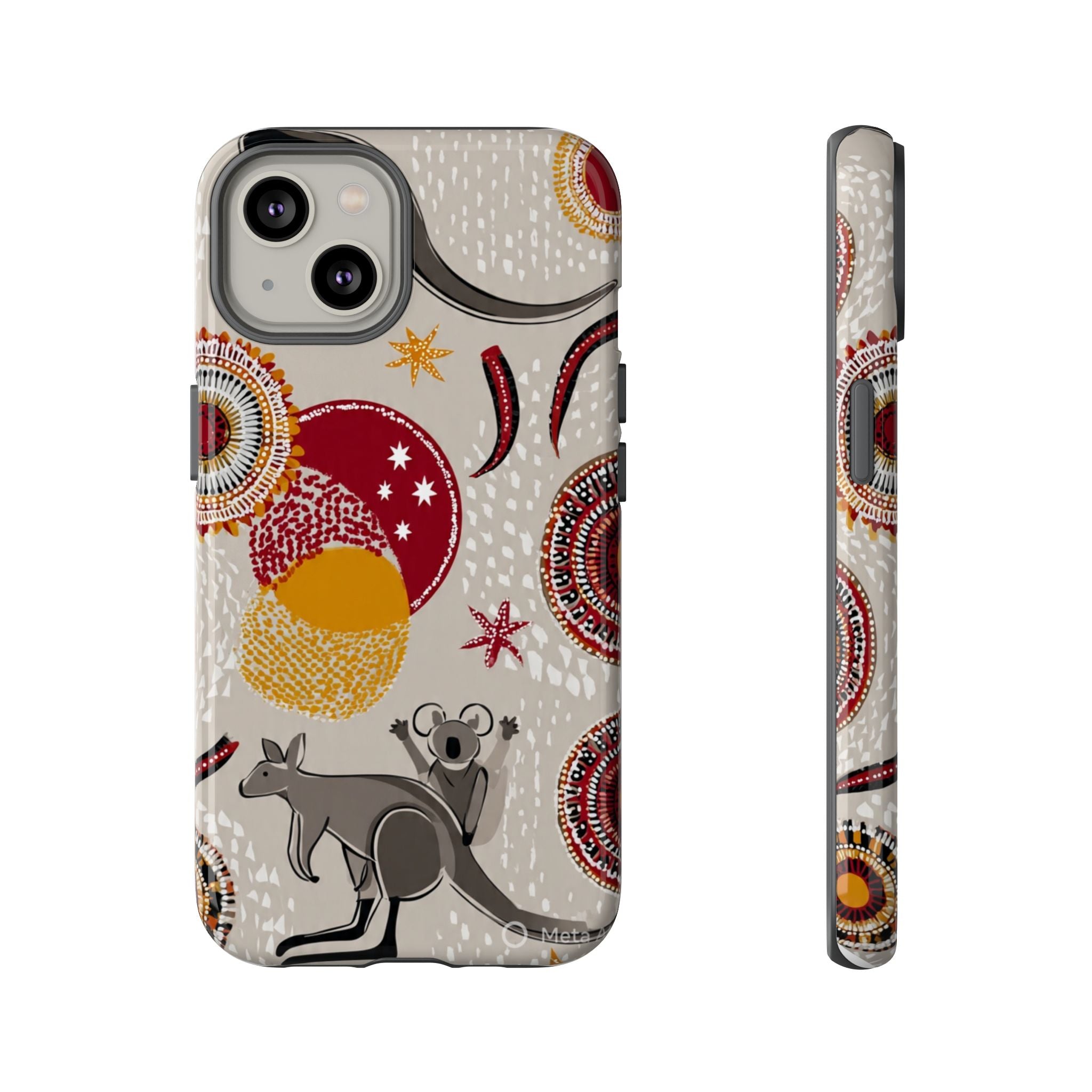 Kangaroo & Koala Aboriginal Dot Art Phone Case – Protective Tough Case