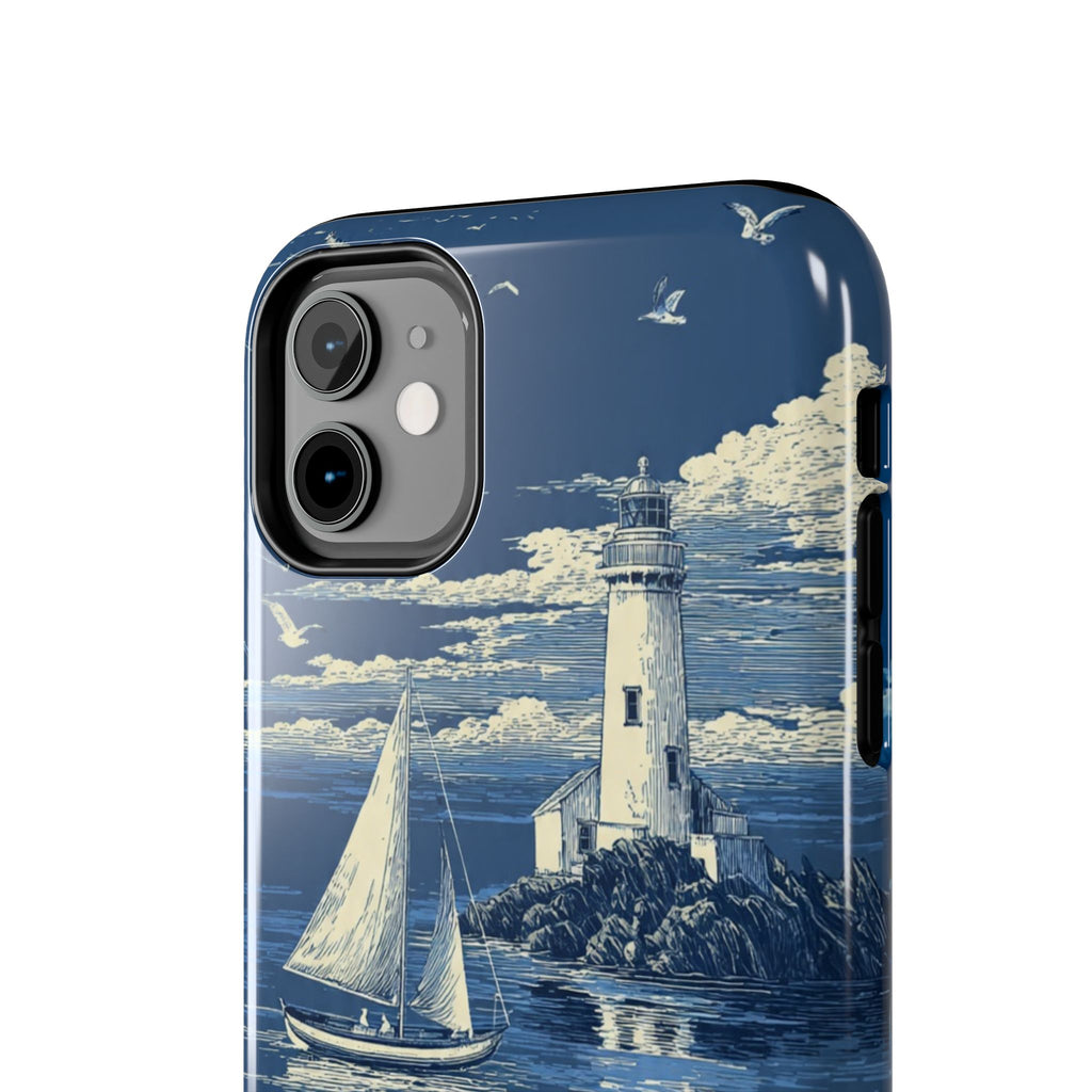 Swan Lake Tough Phone Case — Blue Vintage Swan Design, Durable Protective Cover