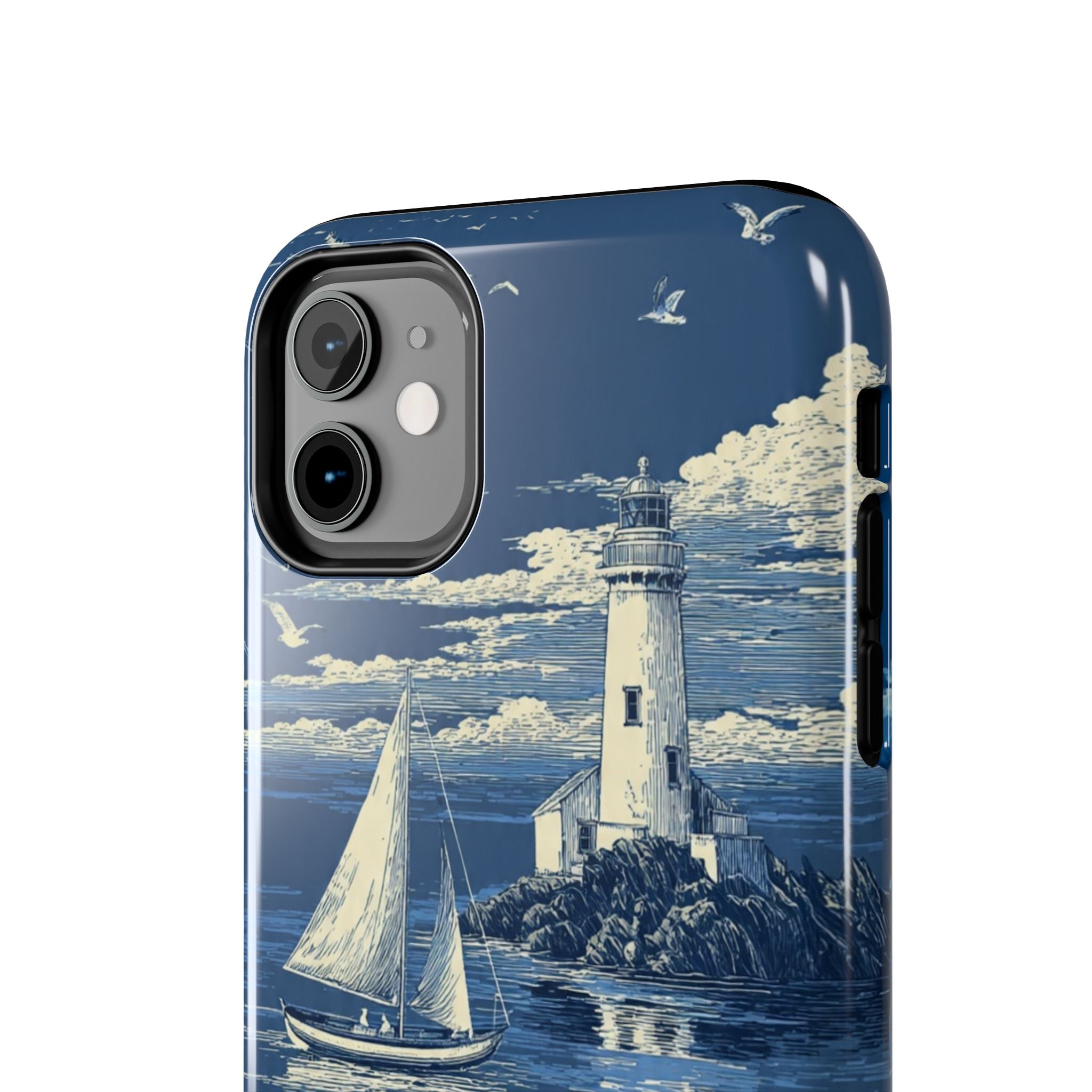 Swan Lake Tough Phone Case — Blue Vintage Swan Design, Durable Protective Cover