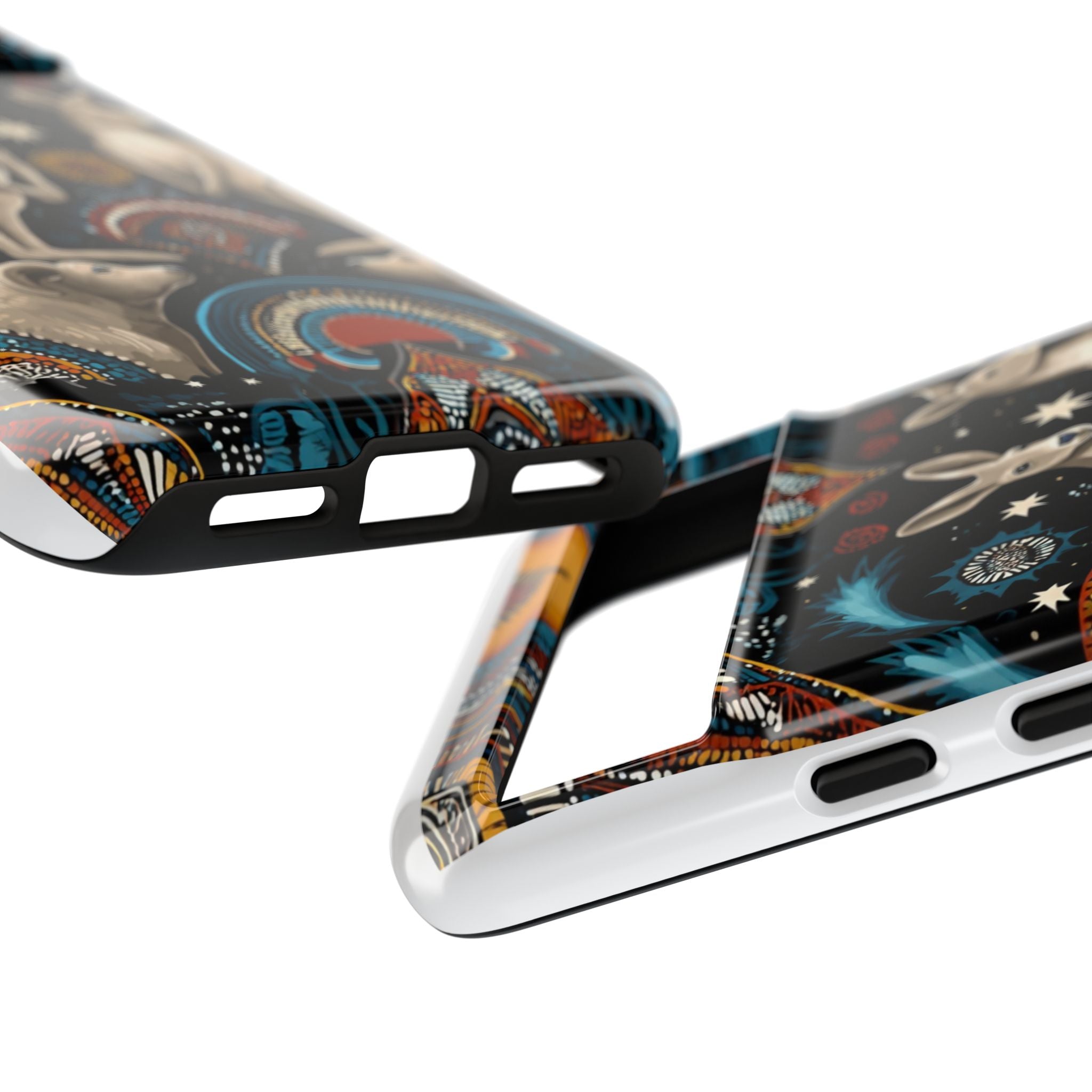 Kangaroo & Boomerang Tough Phone Case — Australian Wildlife Pattern