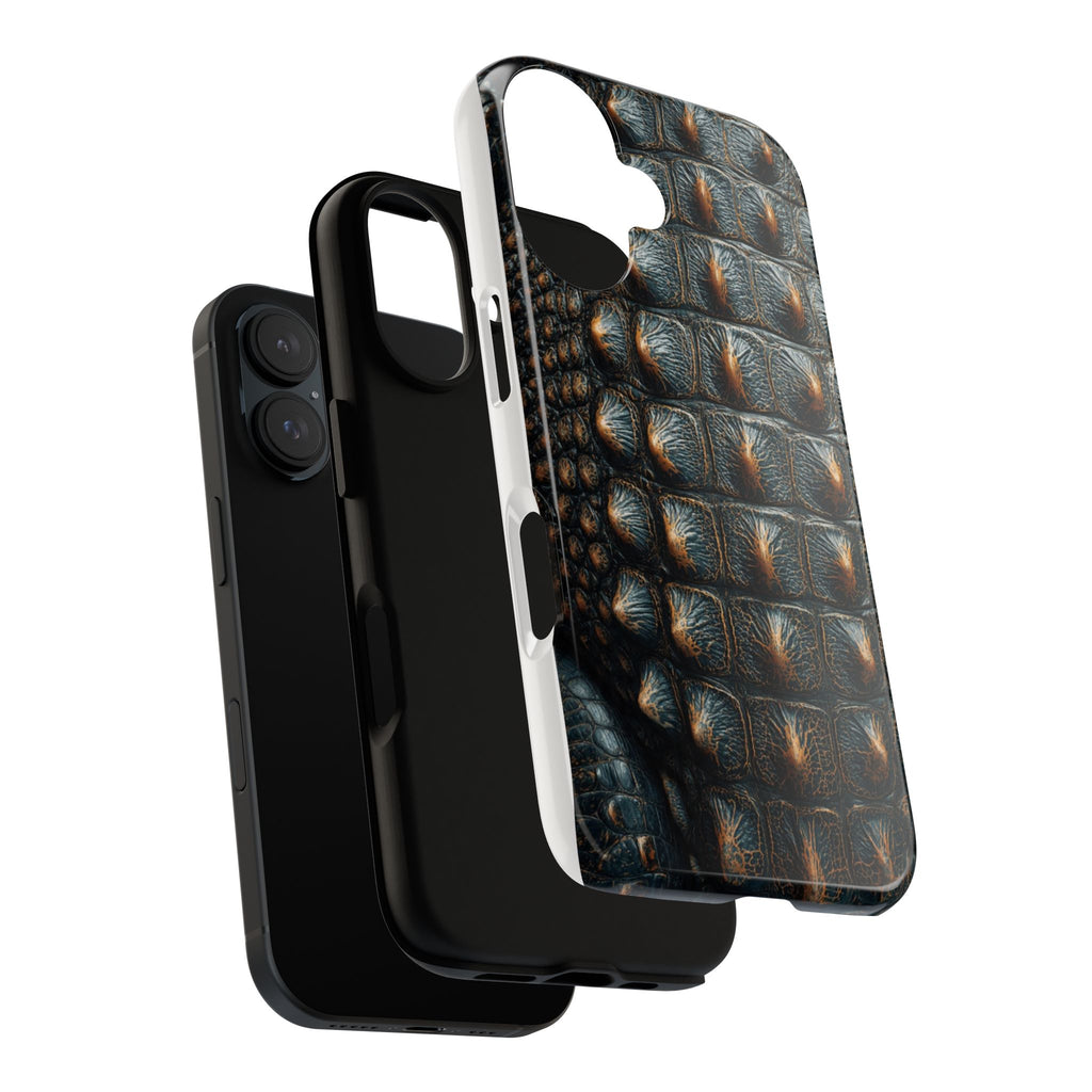 Alligator Texture Tough Phone Case – Rugged Alligator Skin Design for iPhone