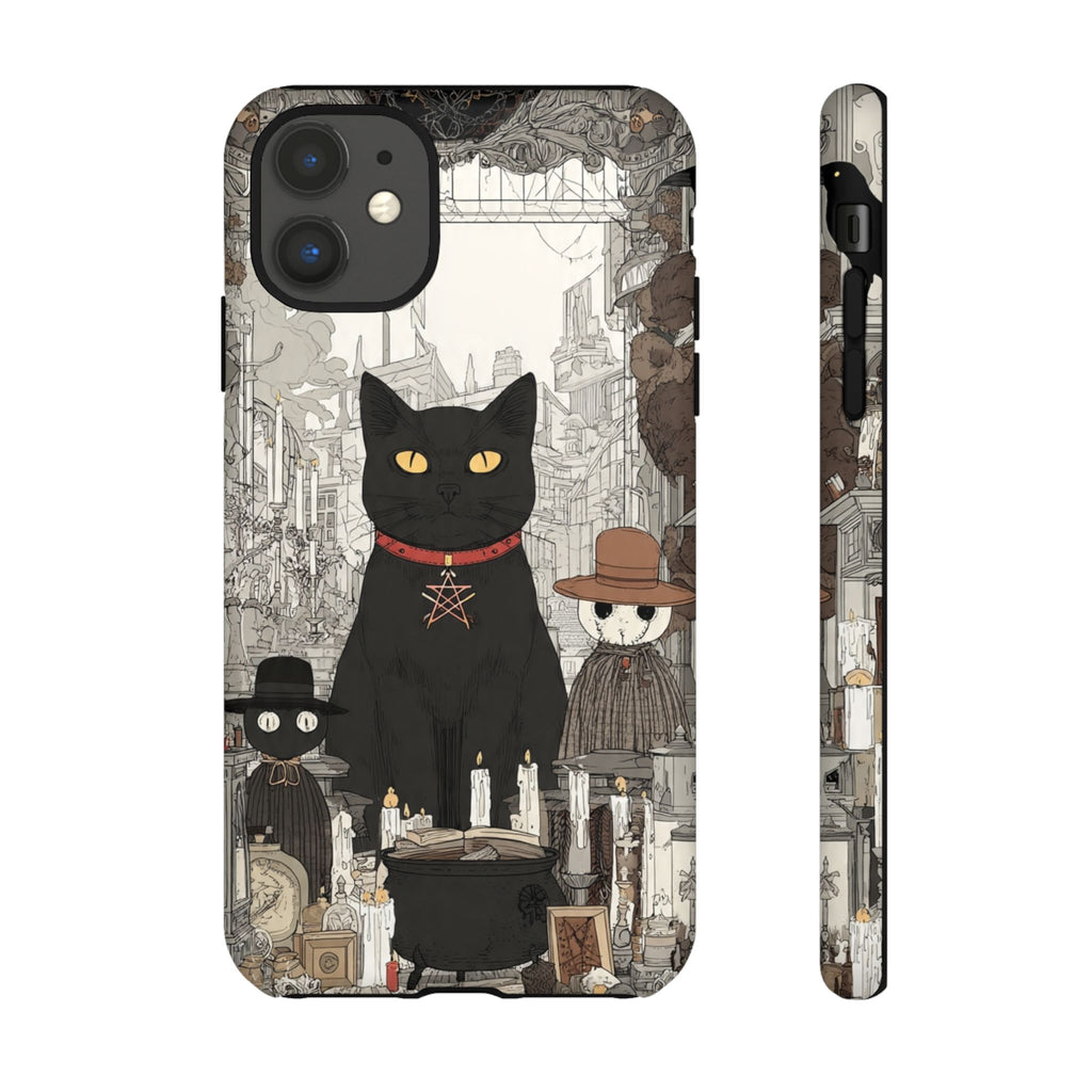 Witchy Black Cat Phone Case — Mystic Altar iPhone Cover