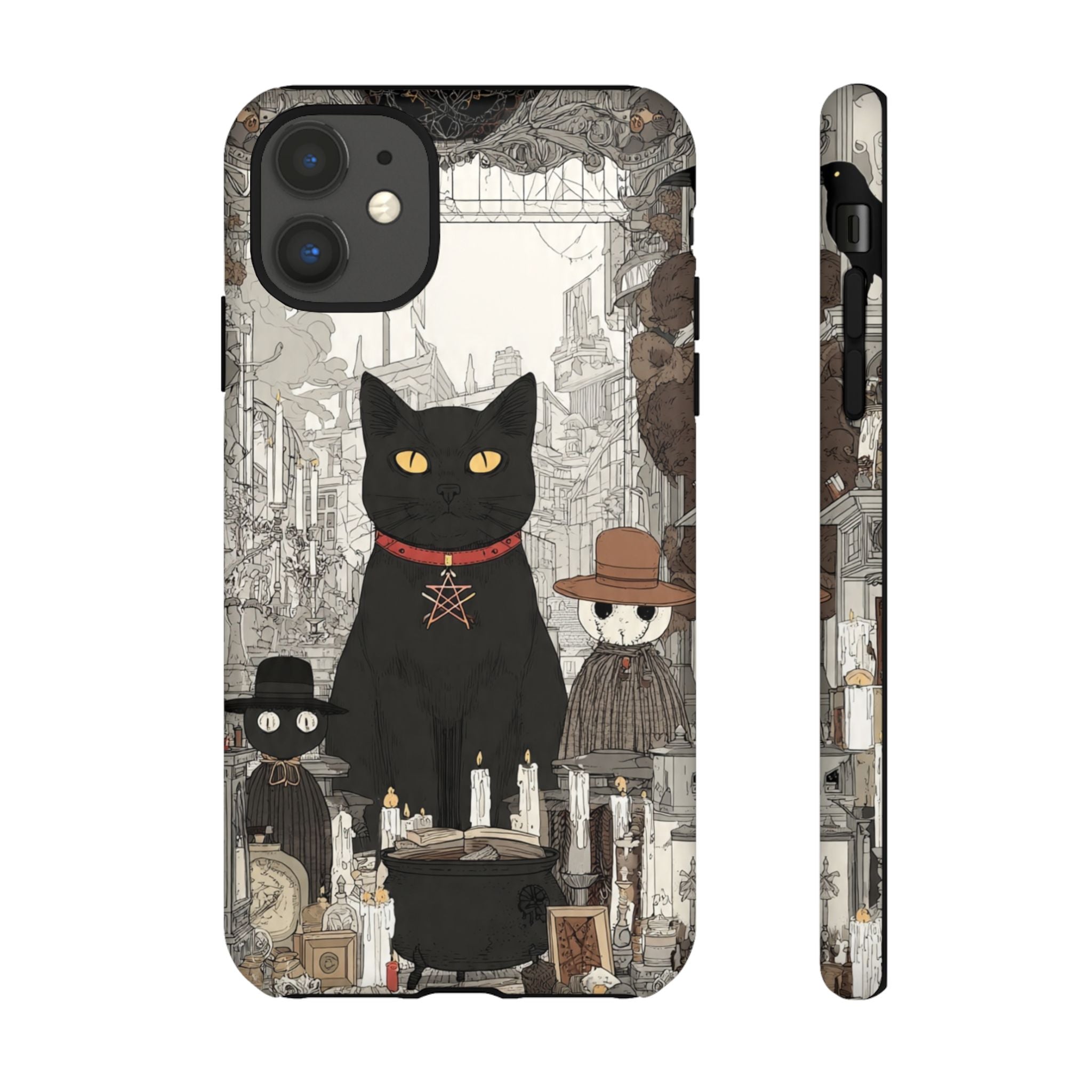 Witchy Black Cat Phone Case — Mystic Altar iPhone Cover