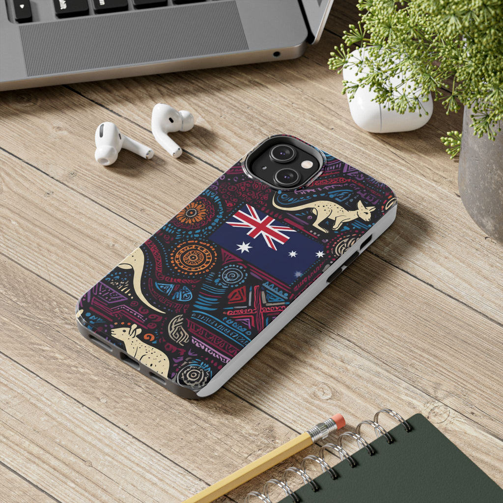 Australian Kangaroo Indigenous Pattern Phone Case — Tough Protective Cover
