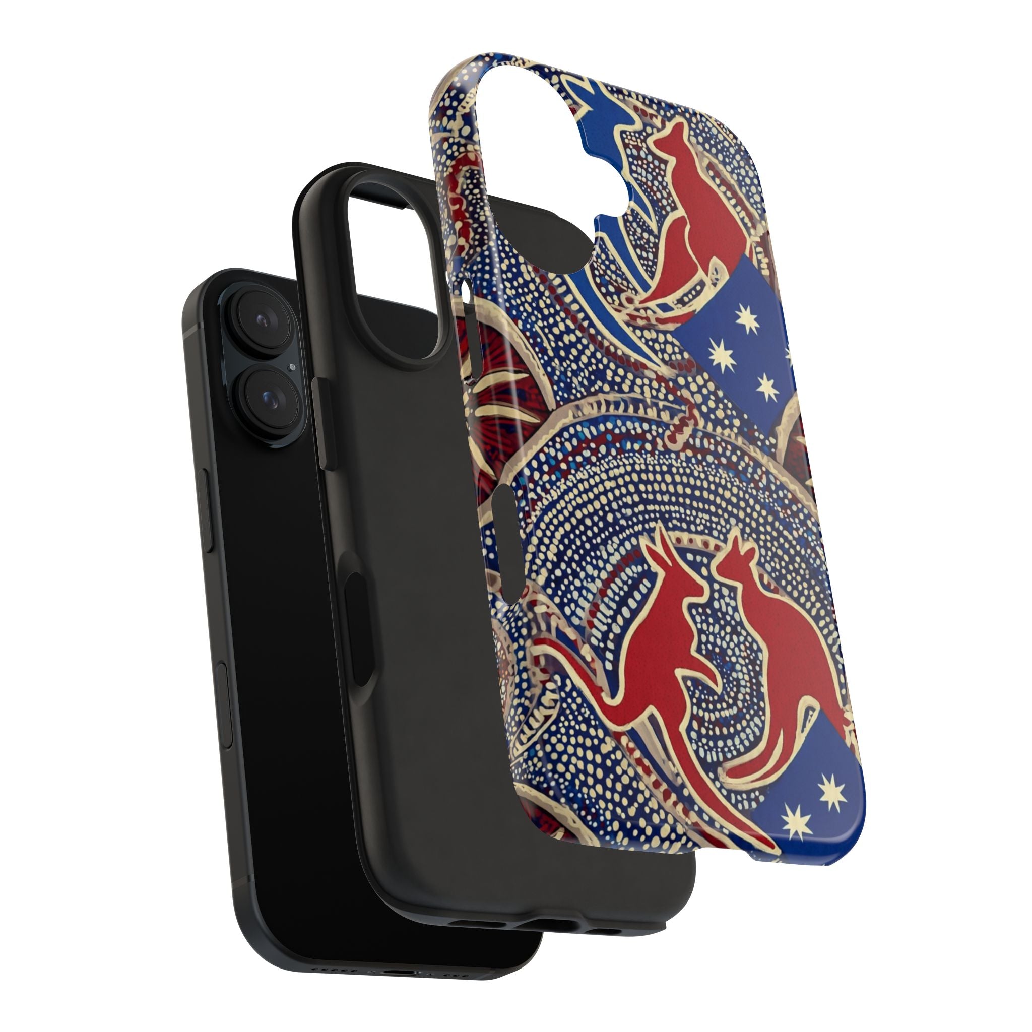 Australian Aboriginal Style Kangaroo Tough Phone Case — Patriotic Dot Art Phone Cover