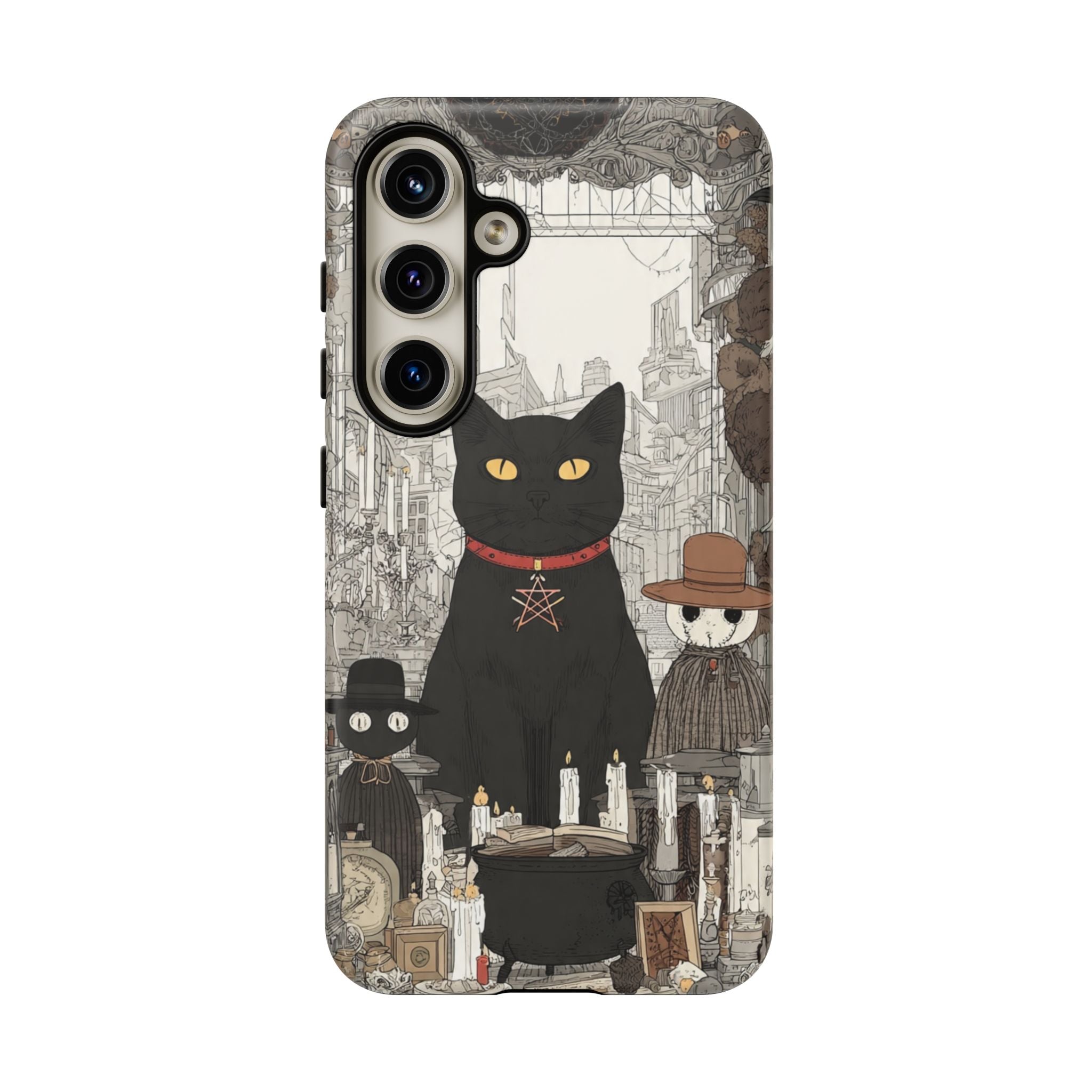 Witchy Black Cat Phone Case — Mystic Altar iPhone Cover