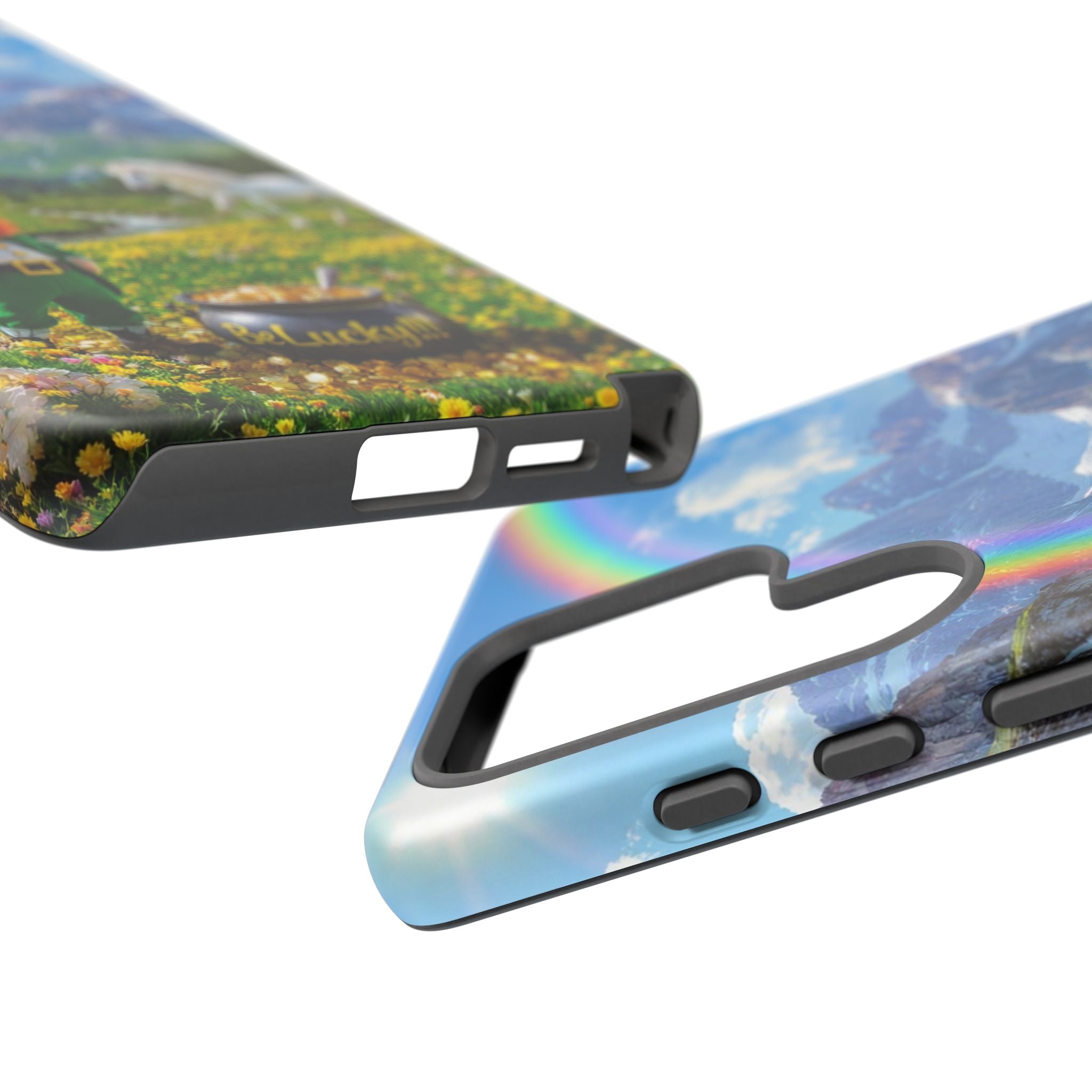 Lucky Leprechaun & Unicorn Phone Case — Rainbow Pot of Gold Protective Cover