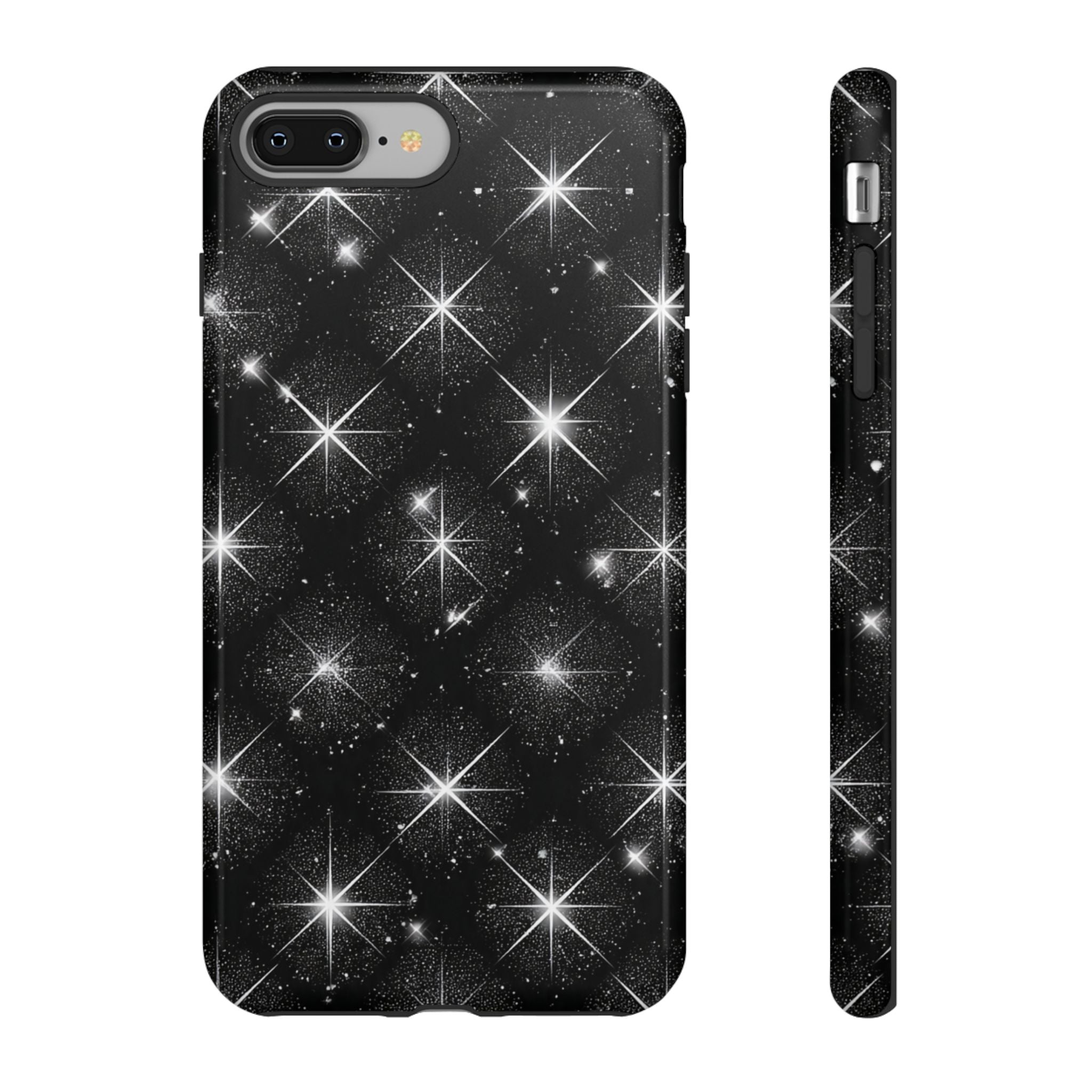 Galaxy Sparkle Tough Phone Case — Black Starfield Protective Cover