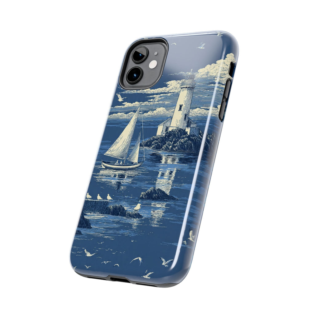 Swan Lake Tough Phone Case — Blue Vintage Swan Design, Durable Protective Cover