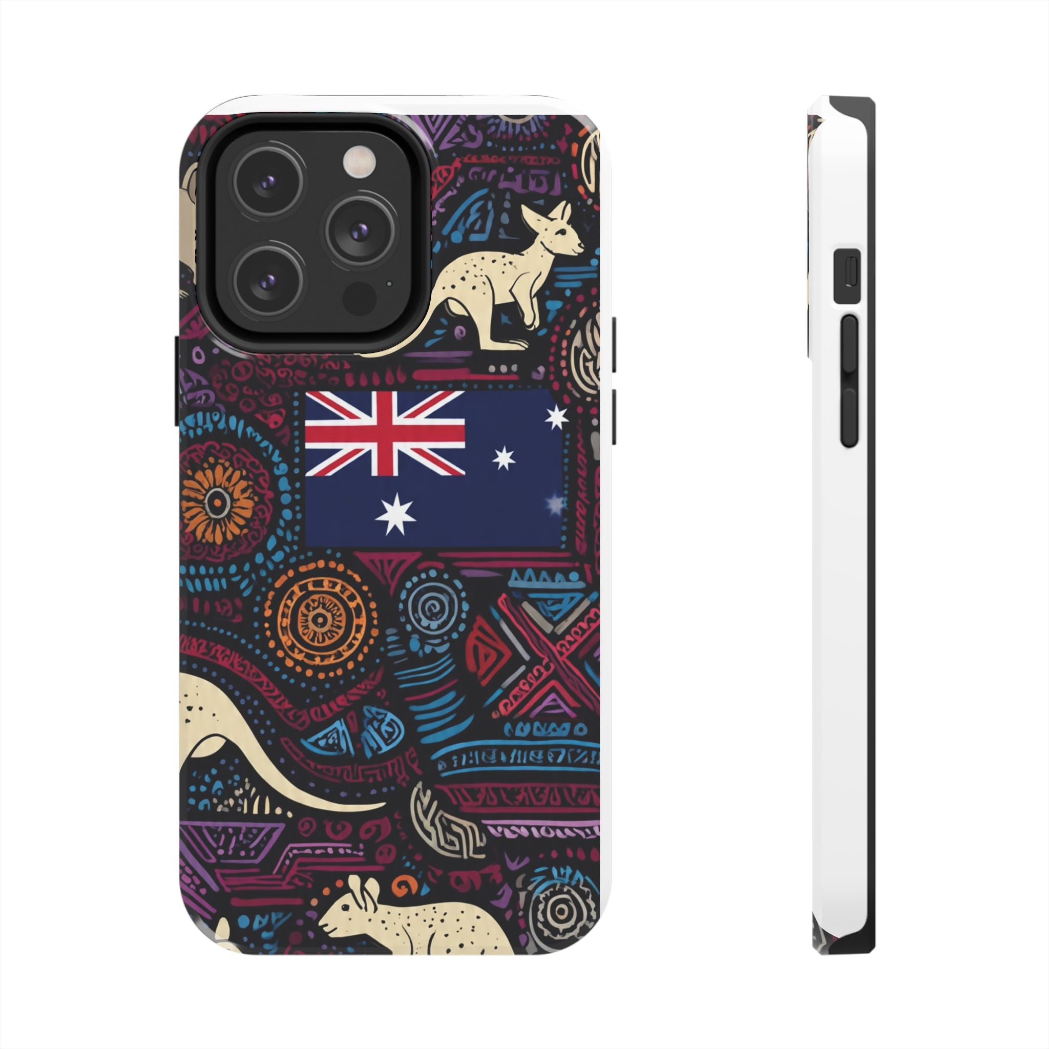 Australian Kangaroo Indigenous Pattern Phone Case — Tough Protective Cover