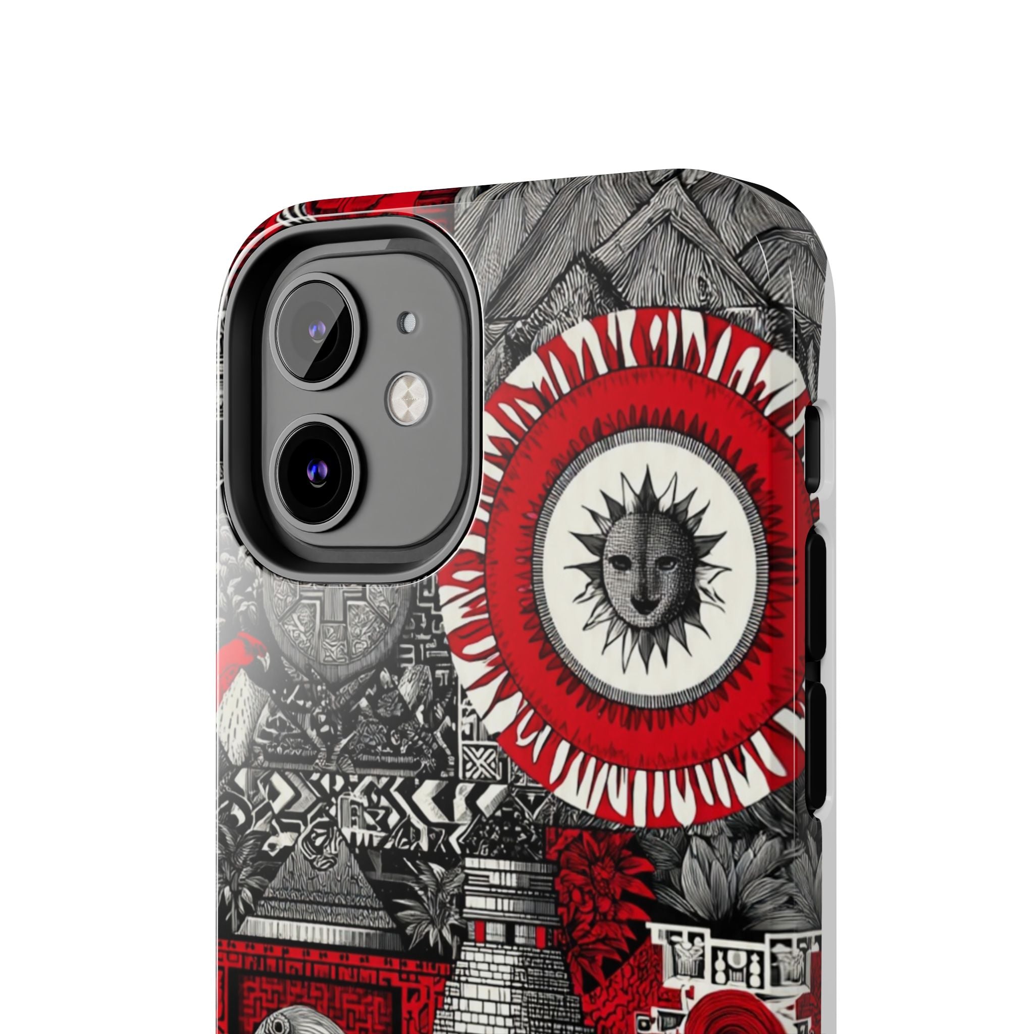 Tough Phone Case — Red Inca Pyramid Collage (Sun & Raven)
