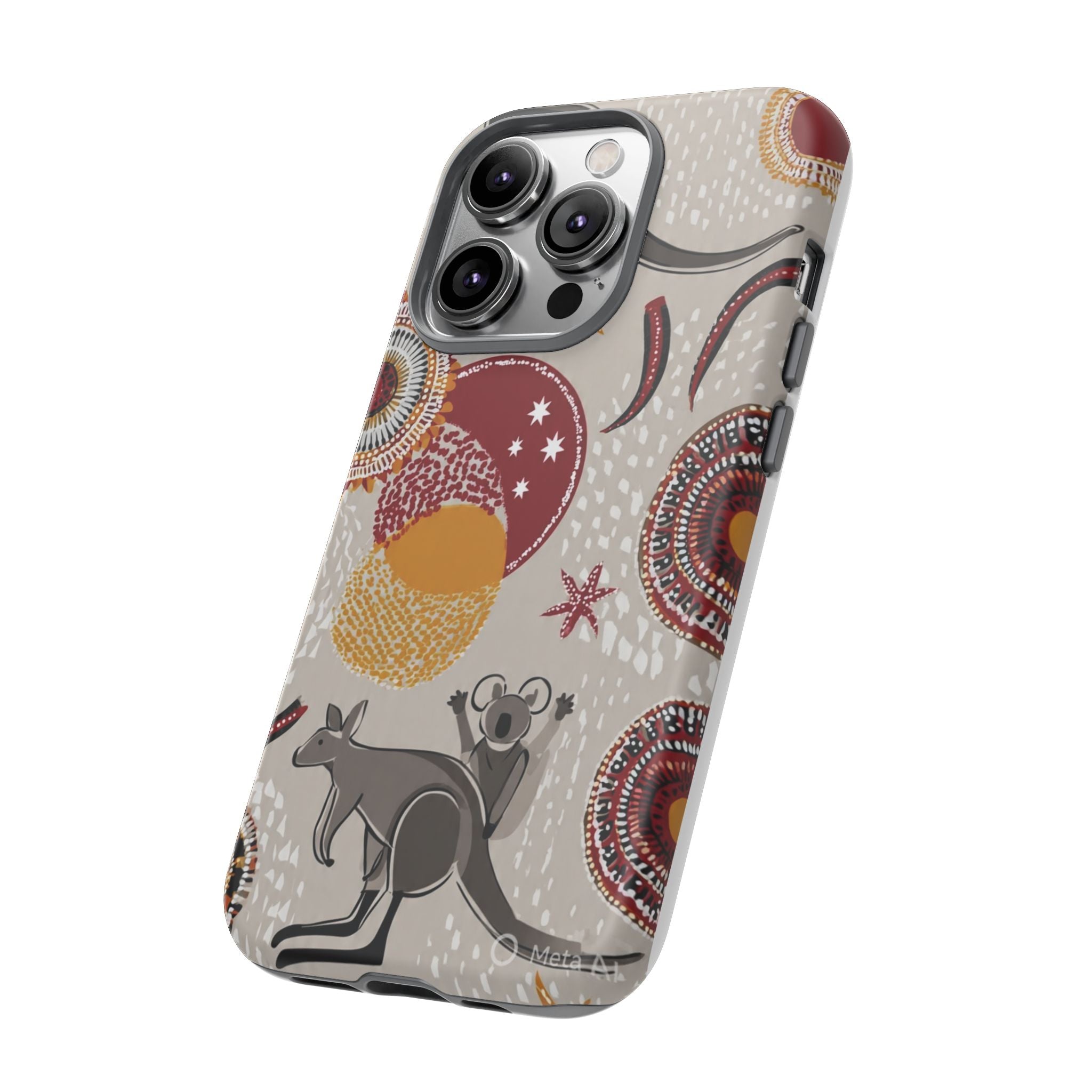 Kangaroo & Koala Aboriginal Dot Art Phone Case – Protective Tough Case
