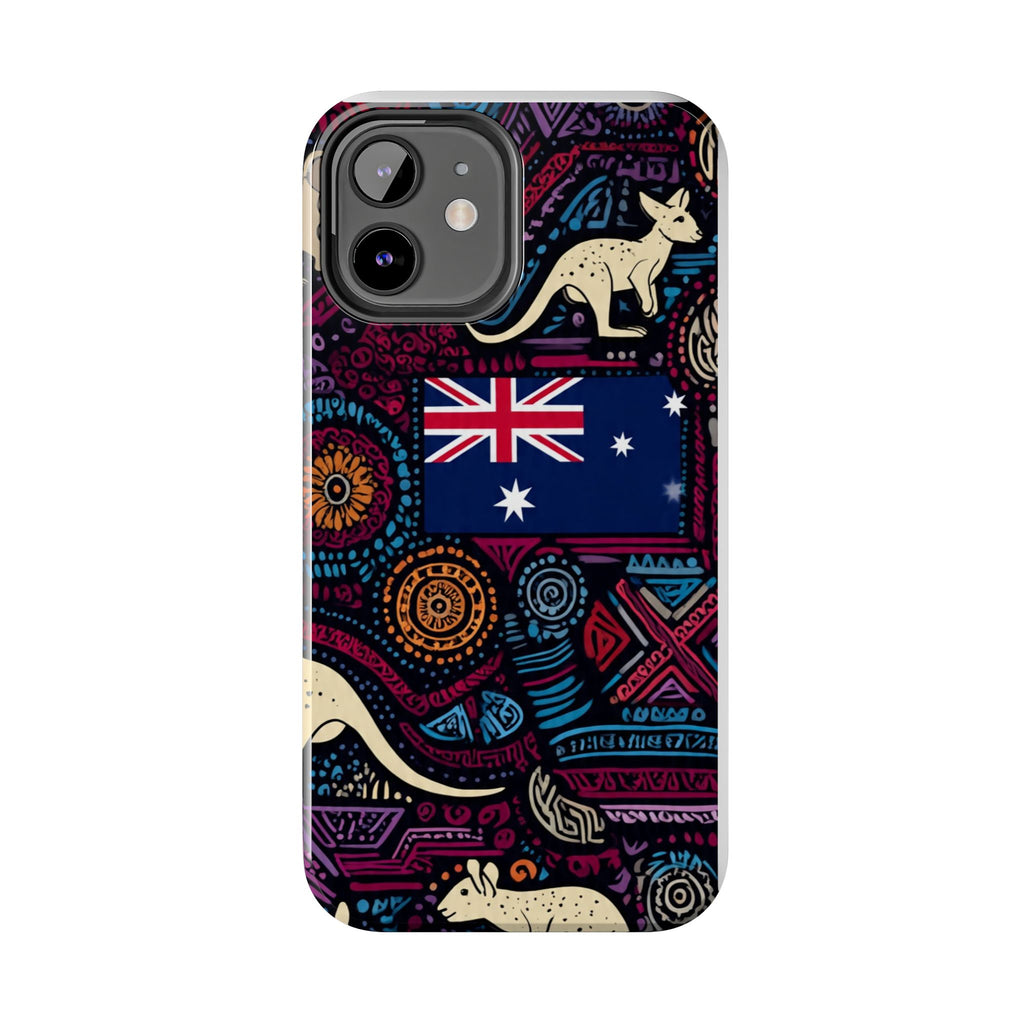 Australian Kangaroo Indigenous Pattern Phone Case — Tough Protective Cover