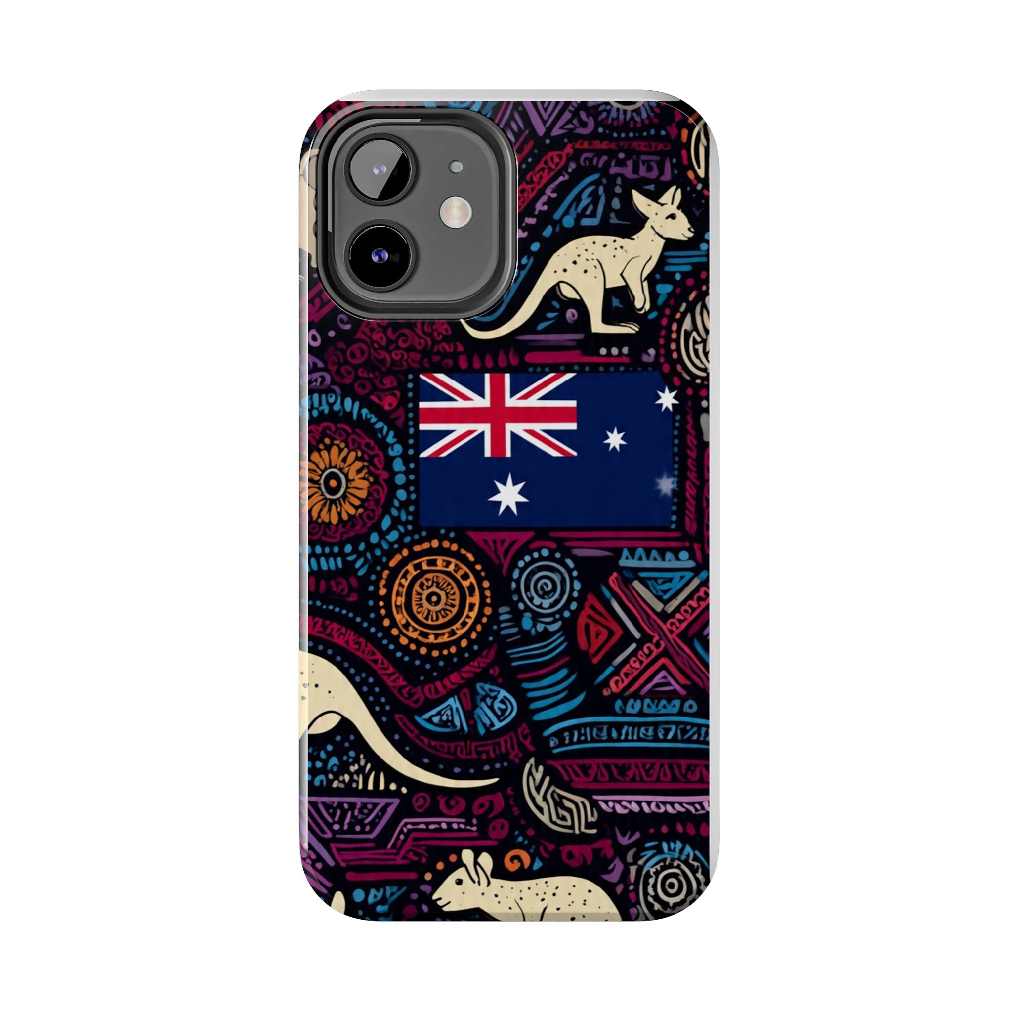 Australian Kangaroo Indigenous Pattern Phone Case — Tough Protective Cover