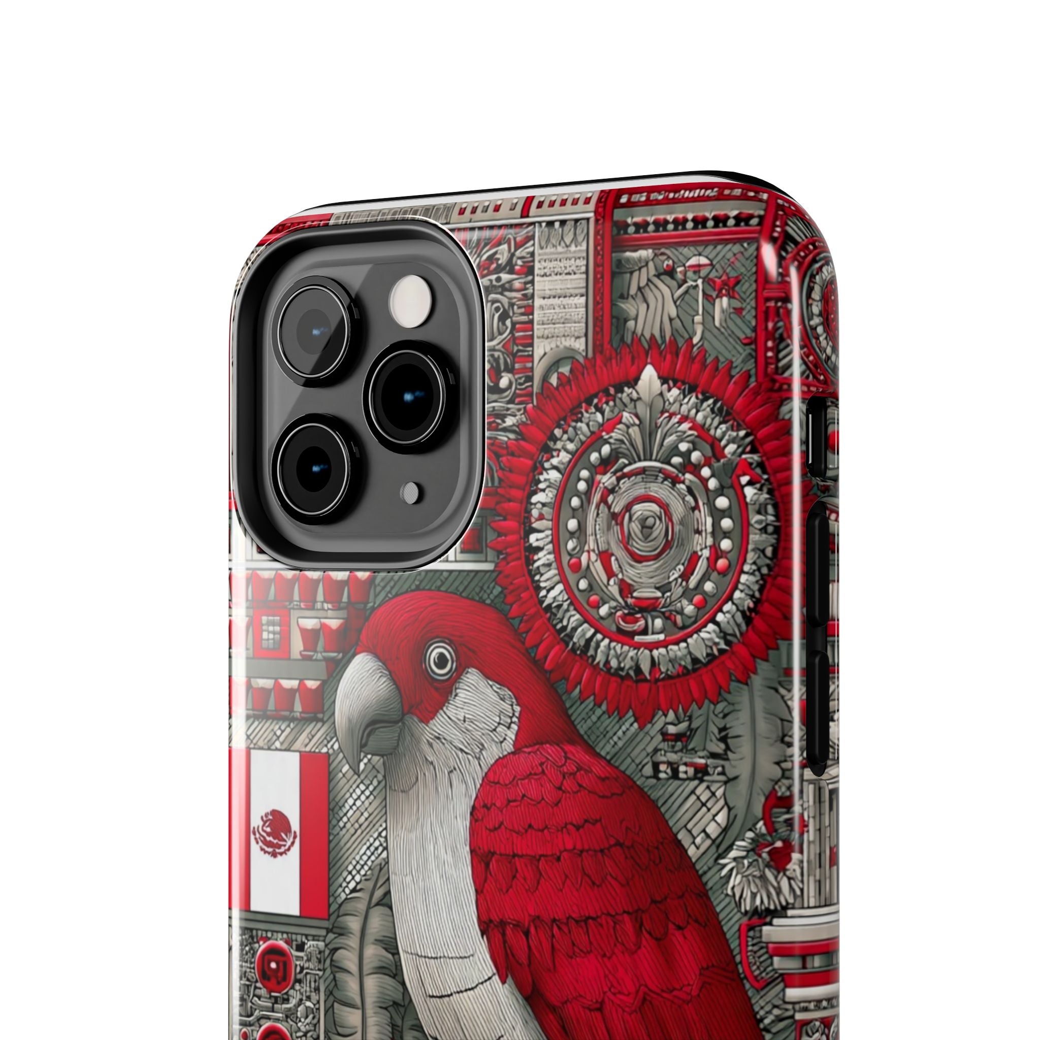 Tough Phone Case — Red Parrot Graphic Impact-Resistant Phone Cover
