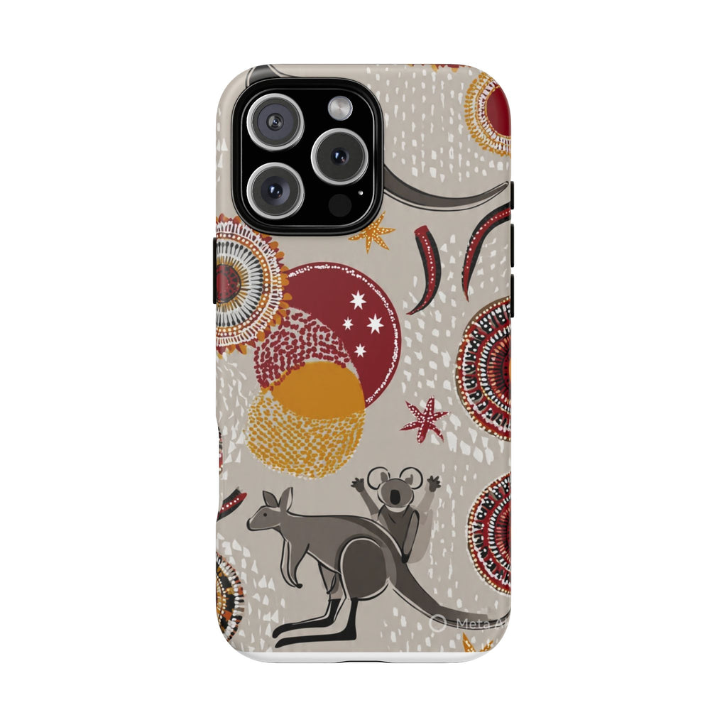 Kangaroo & Koala Aboriginal Dot Art Phone Case – Protective Tough Case