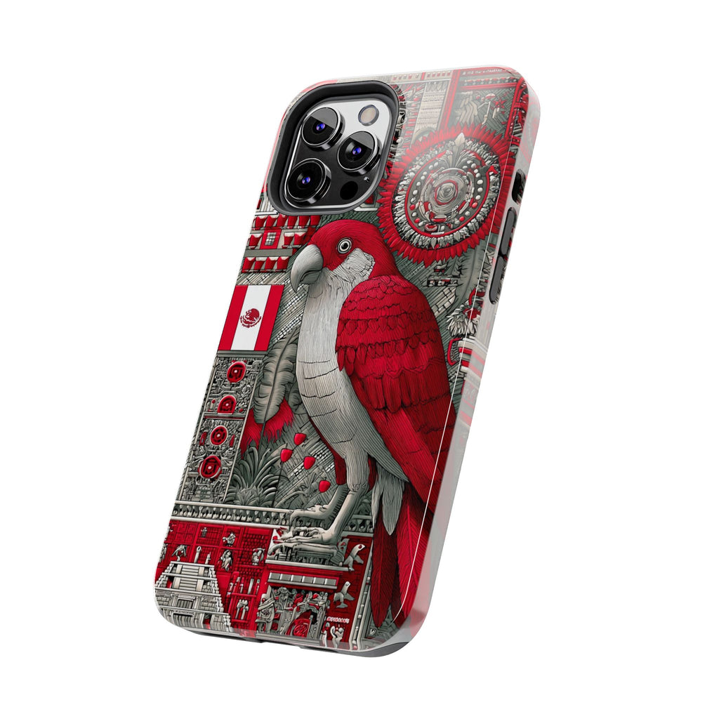 Tough Phone Case — Red Parrot Graphic Impact-Resistant Phone Cover