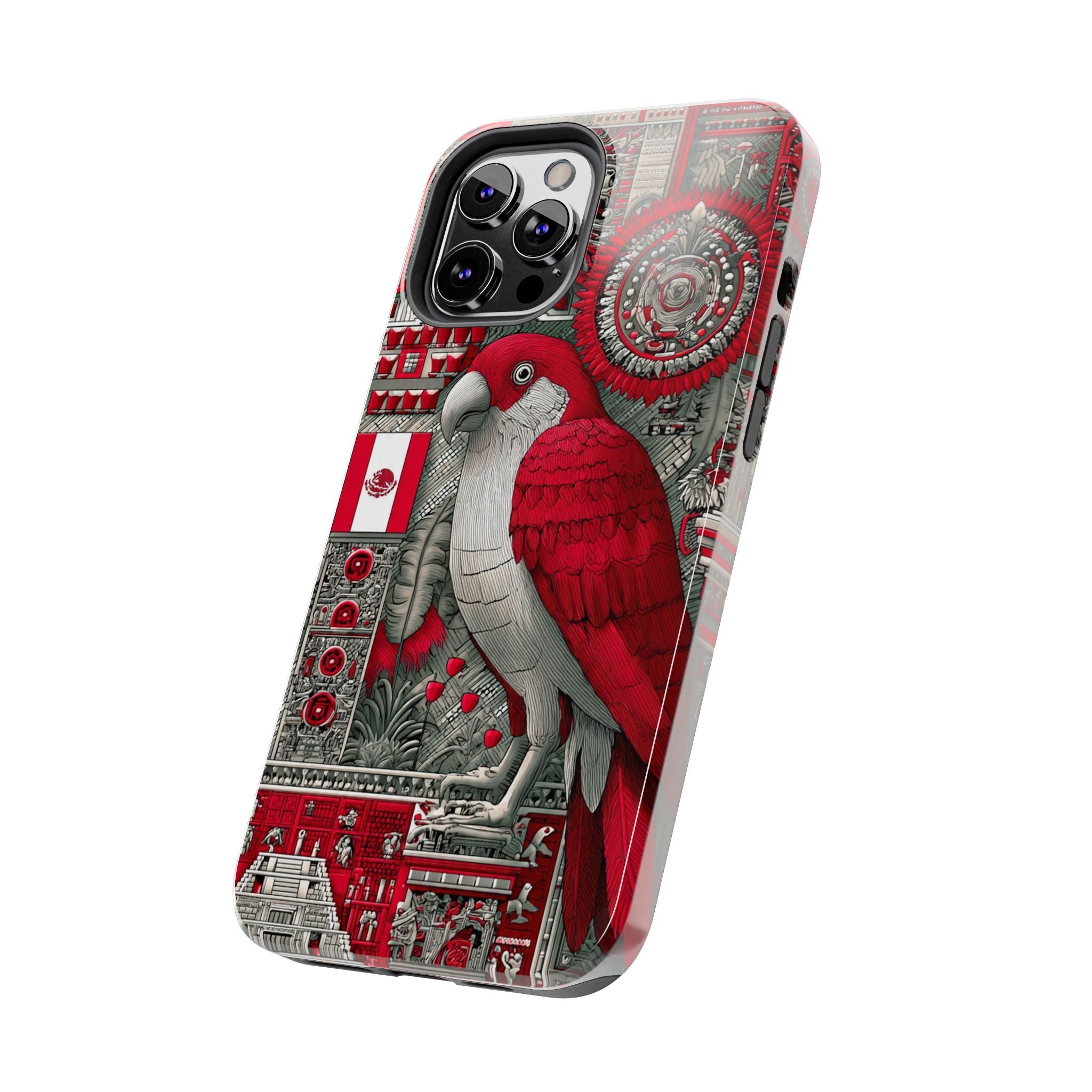 Tough Phone Case — Red Parrot Graphic Impact-Resistant Phone Cover