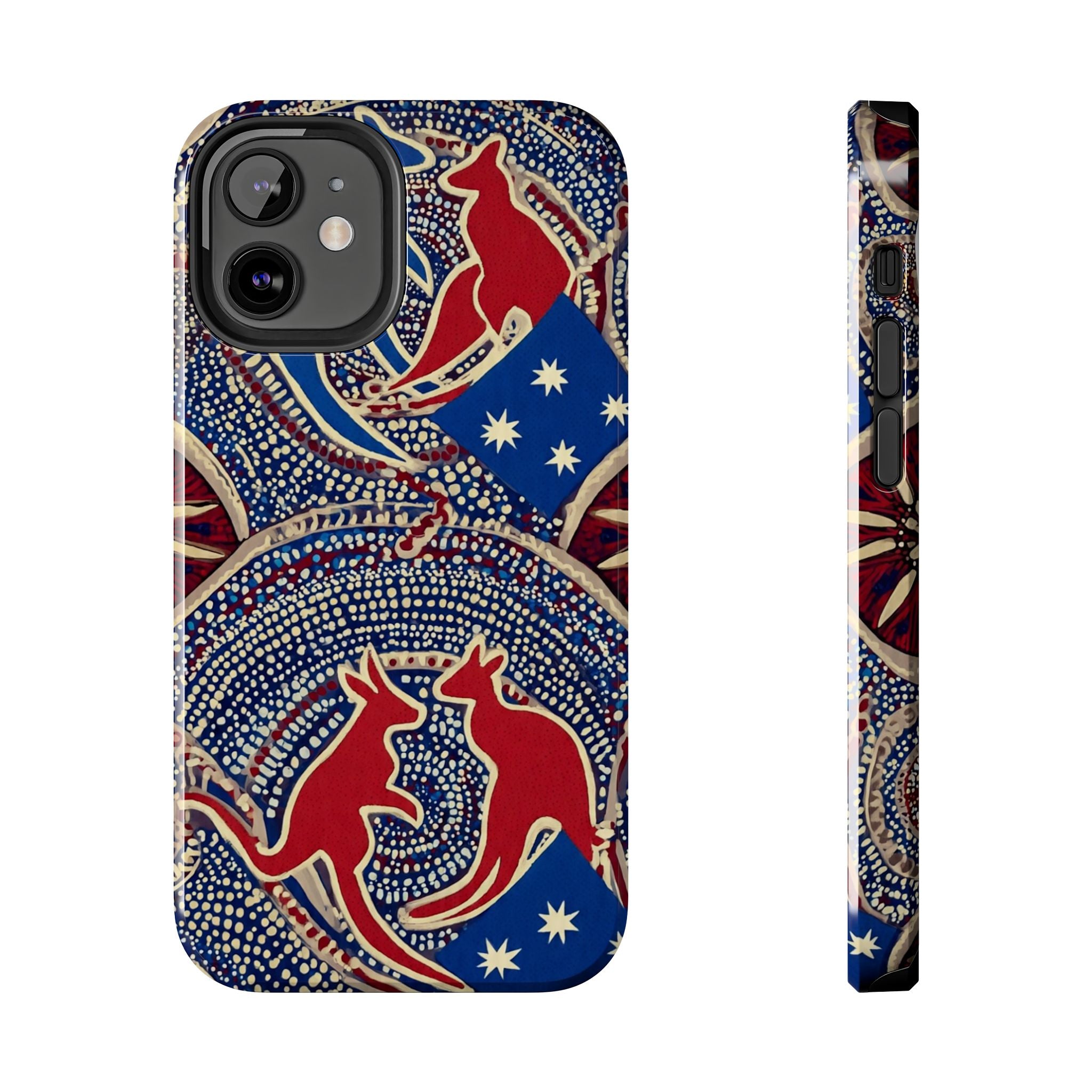 Australian Aboriginal Style Kangaroo Tough Phone Case — Patriotic Dot Art Phone Cover