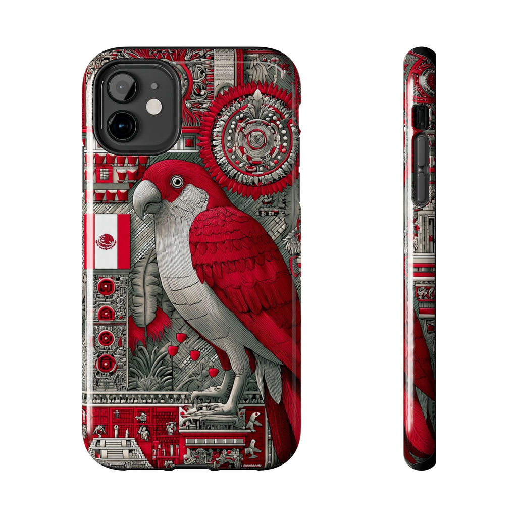 Tough Phone Case — Red Parrot Graphic Impact-Resistant Phone Cover