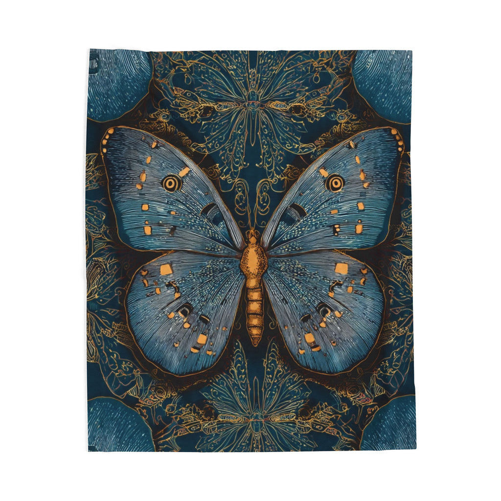Blue Butterfly Velveteen Plush Blanket — Luxurious Soft Throw for Home, Gifts & Cozy Nights