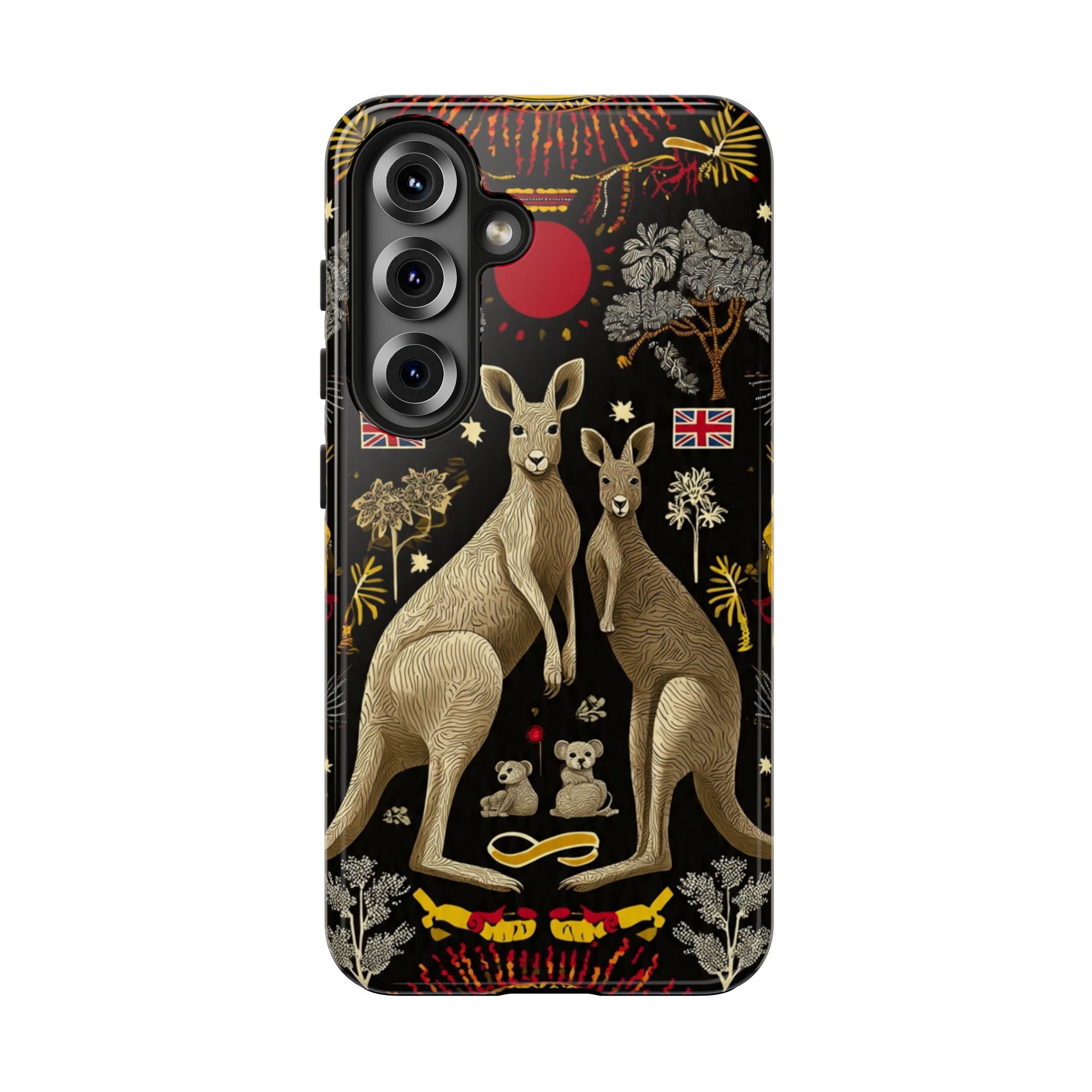 Australian Kangaroo Crest Tough Phone Case — Vintage Coat-of-Arms Design