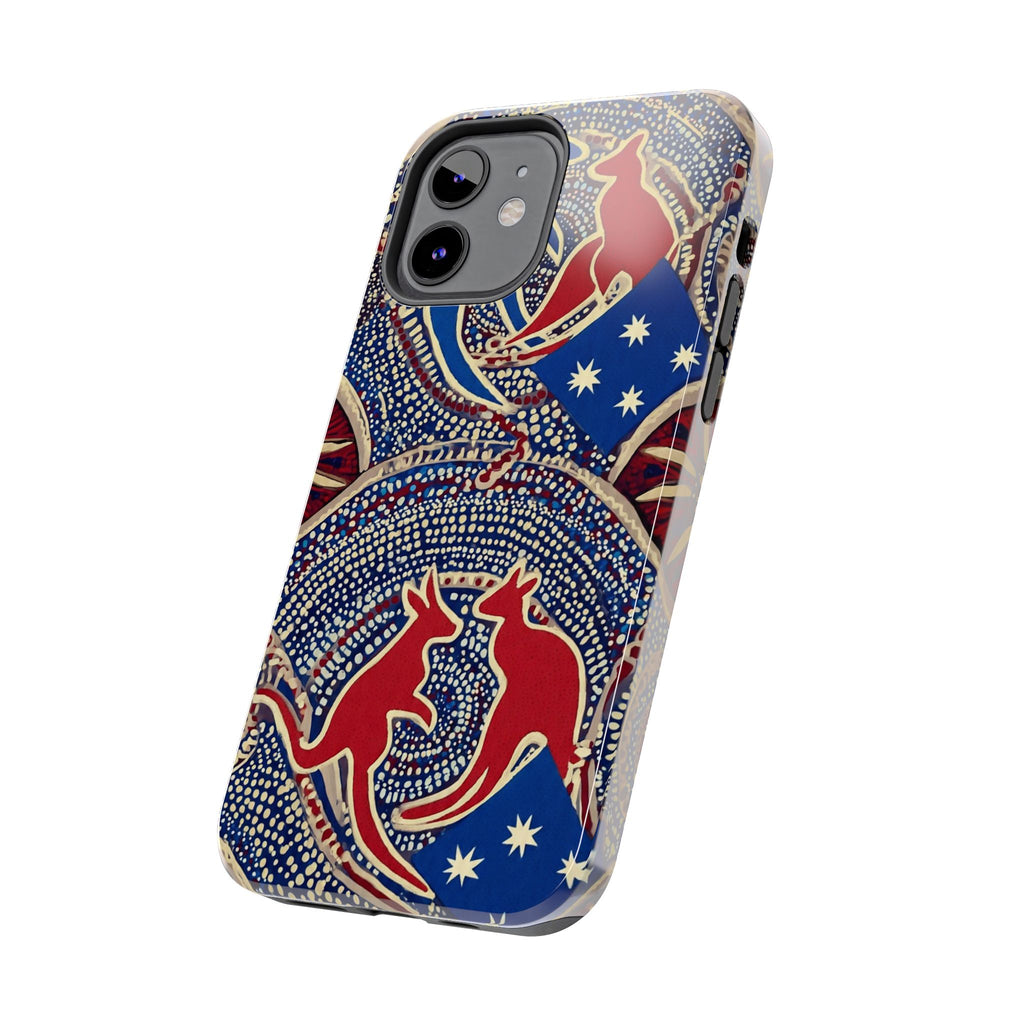 Australian Aboriginal Style Kangaroo Tough Phone Case — Patriotic Dot Art Phone Cover