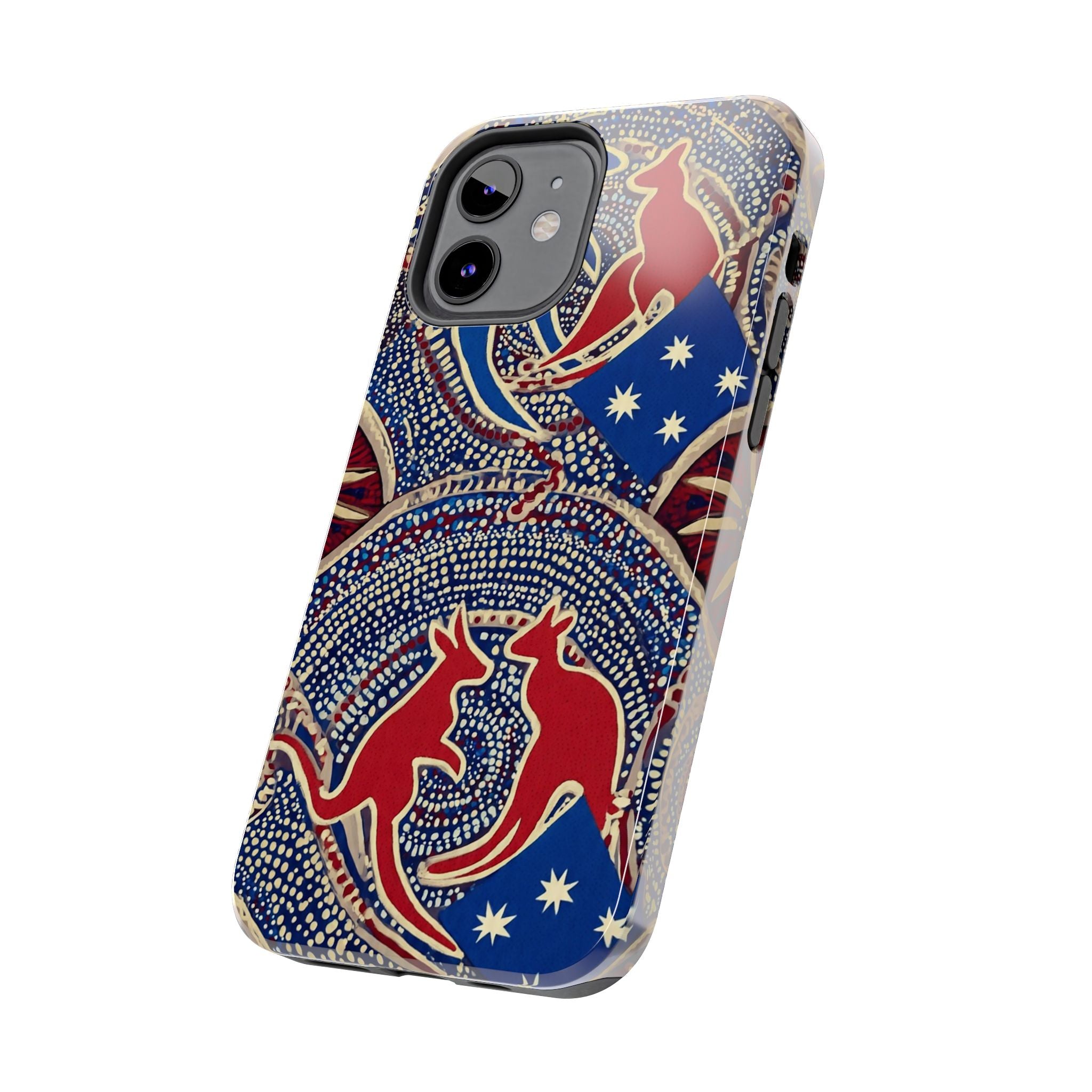Australian Aboriginal Style Kangaroo Tough Phone Case — Patriotic Dot Art Phone Cover