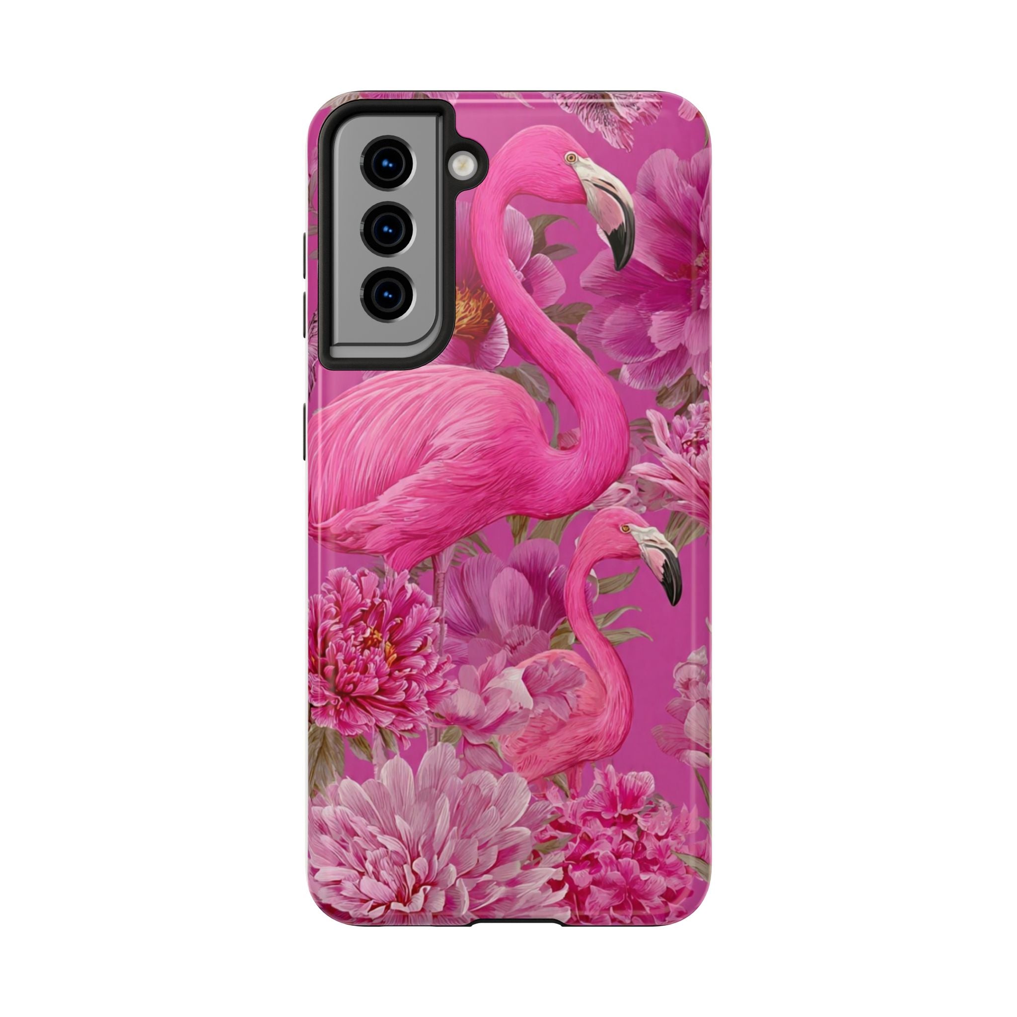 Pink Flamingo Floral Tough Phone Case — Protective iPhone Cover
