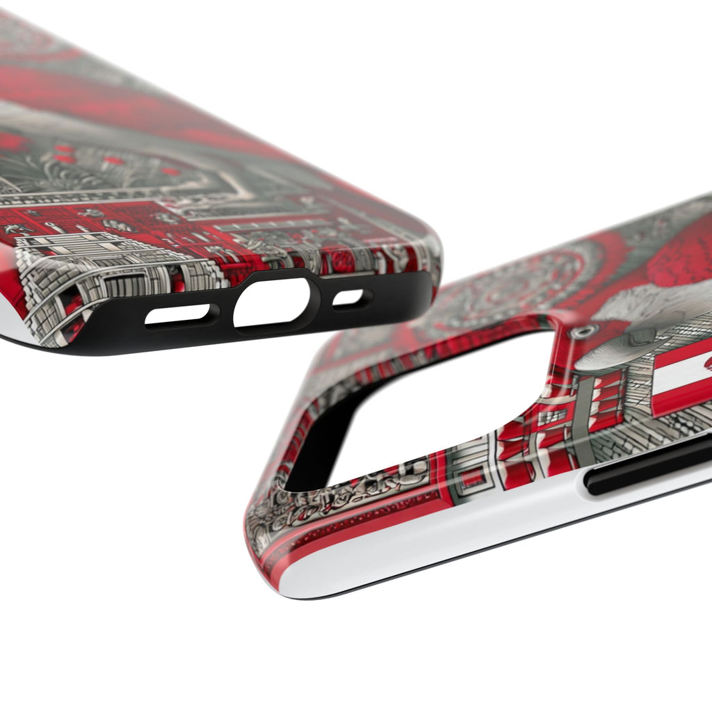 Tough Phone Case — Red Parrot Graphic Impact-Resistant Phone Cover