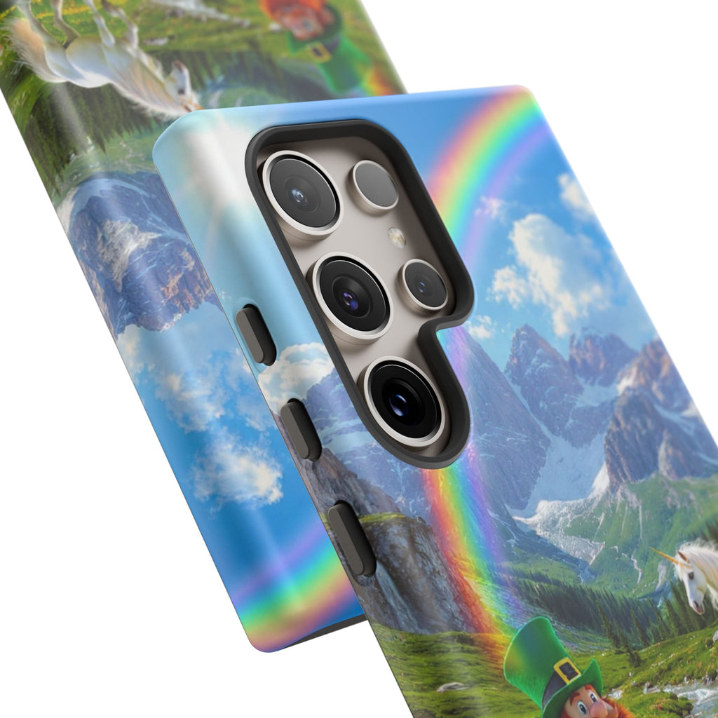 Lucky Leprechaun & Unicorn Phone Case — Rainbow Pot of Gold Protective Cover
