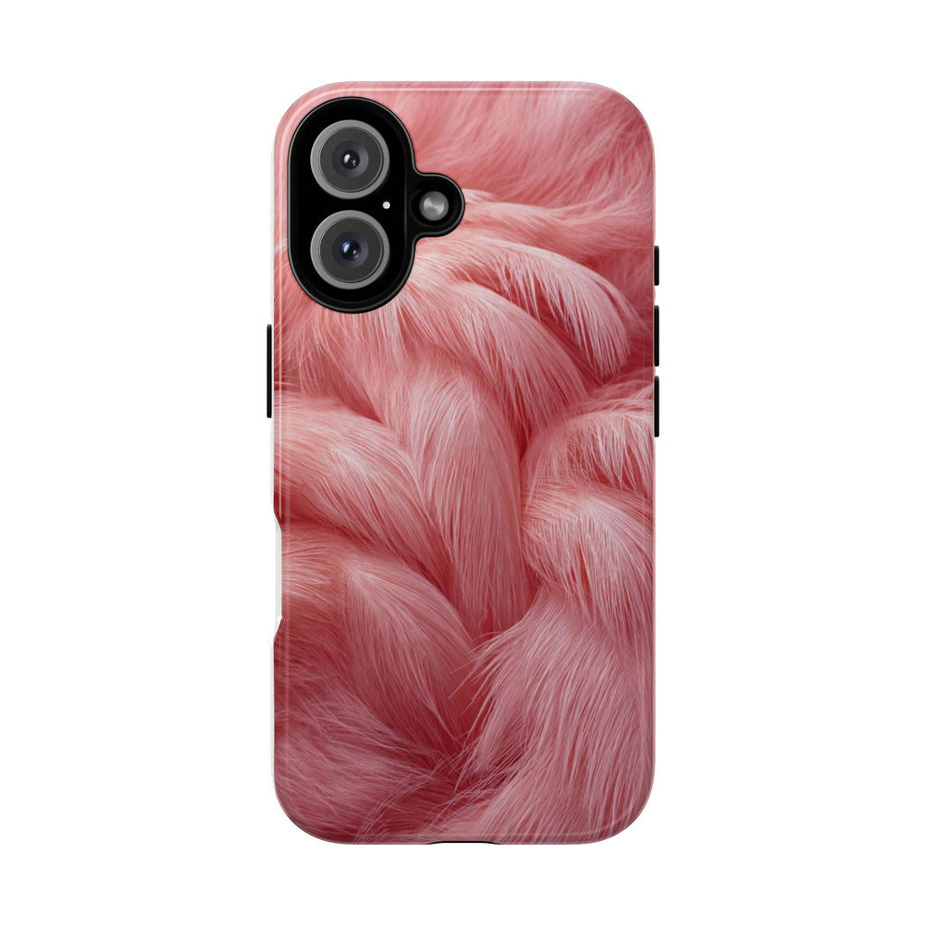 Phone Case — Pink Flamingo Fur Texture Tough Protective Case
