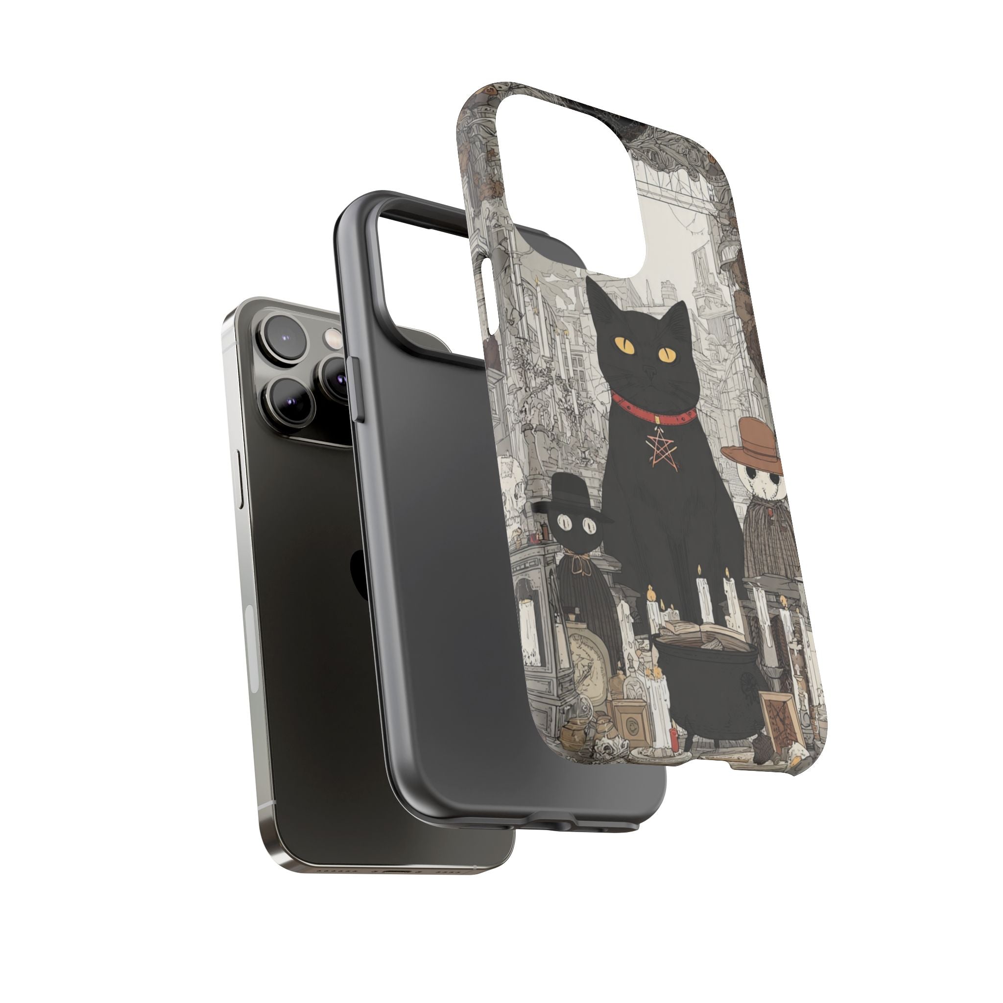Witchy Black Cat Phone Case — Mystic Altar iPhone Cover