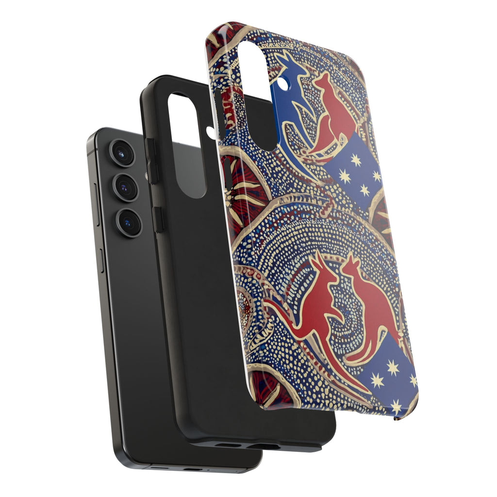 Australian Aboriginal Style Kangaroo Tough Phone Case — Patriotic Dot Art Phone Cover