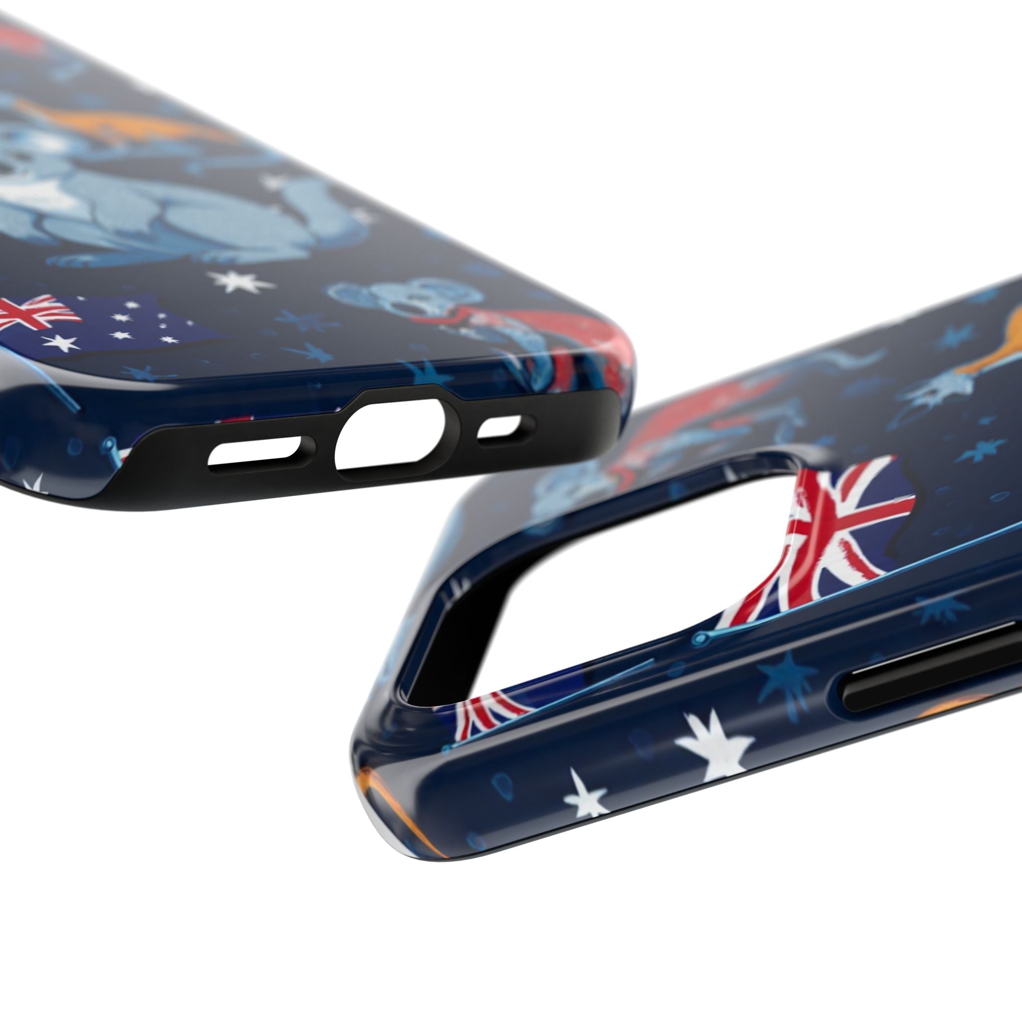 Australian Wildlife Tough Phone Case — Koala & Kangaroo Flag Design