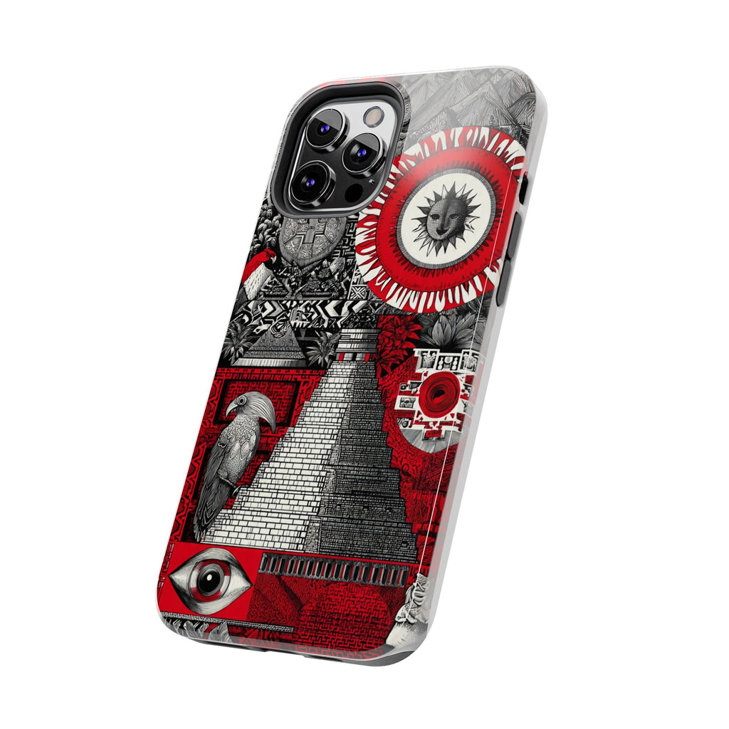 Tough Phone Case — Red Inca Pyramid Collage (Sun & Raven)
