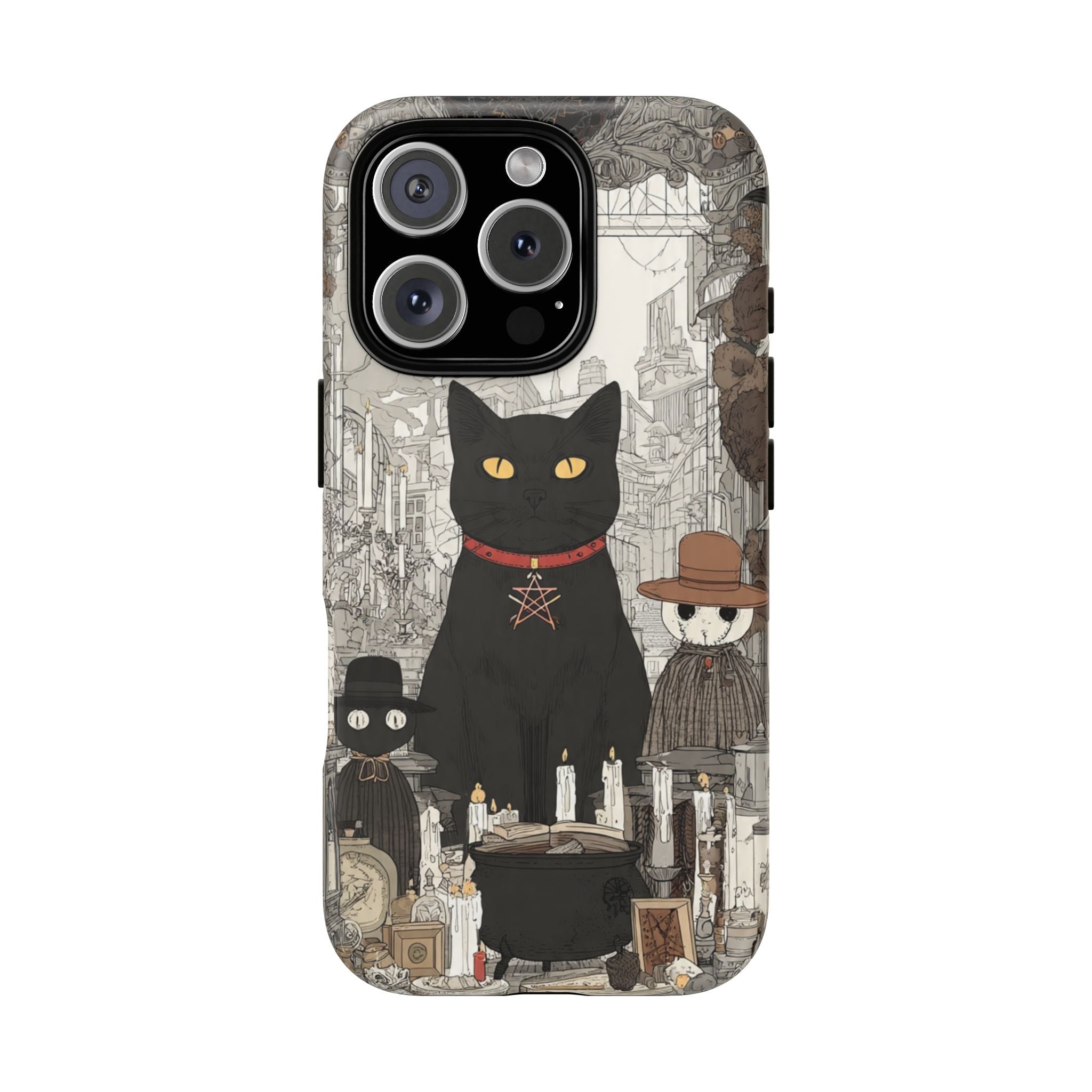 Witchy Black Cat Phone Case — Mystic Altar iPhone Cover