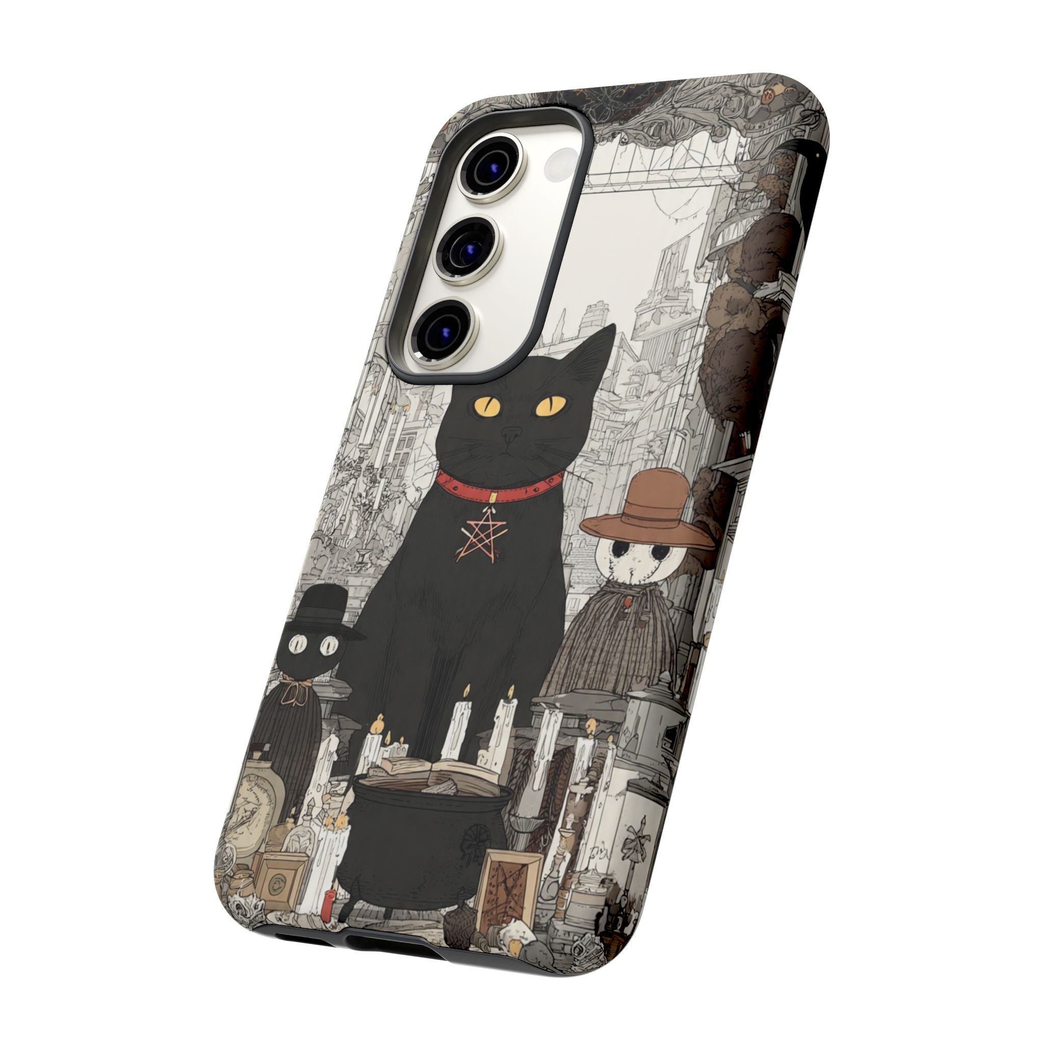 Witchy Black Cat Phone Case — Mystic Altar iPhone Cover