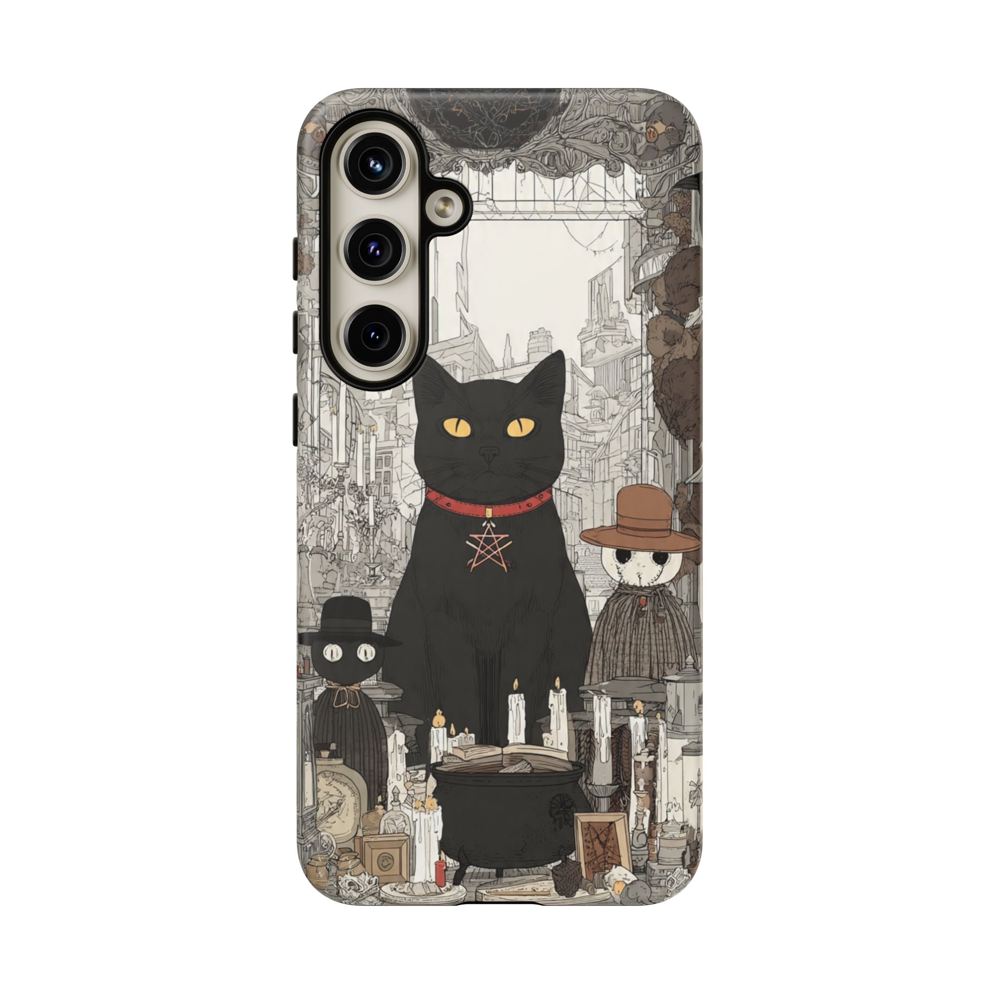 Witchy Black Cat Phone Case — Mystic Altar iPhone Cover