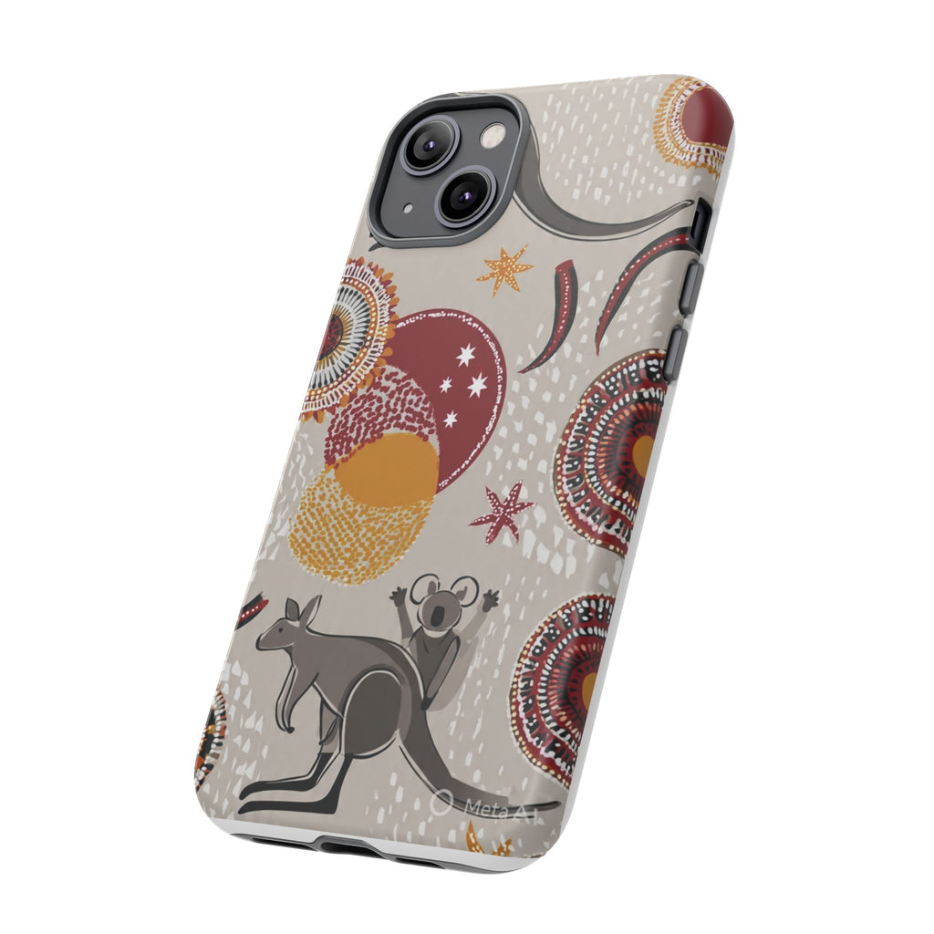 Kangaroo & Koala Aboriginal Dot Art Phone Case – Protective Tough Case