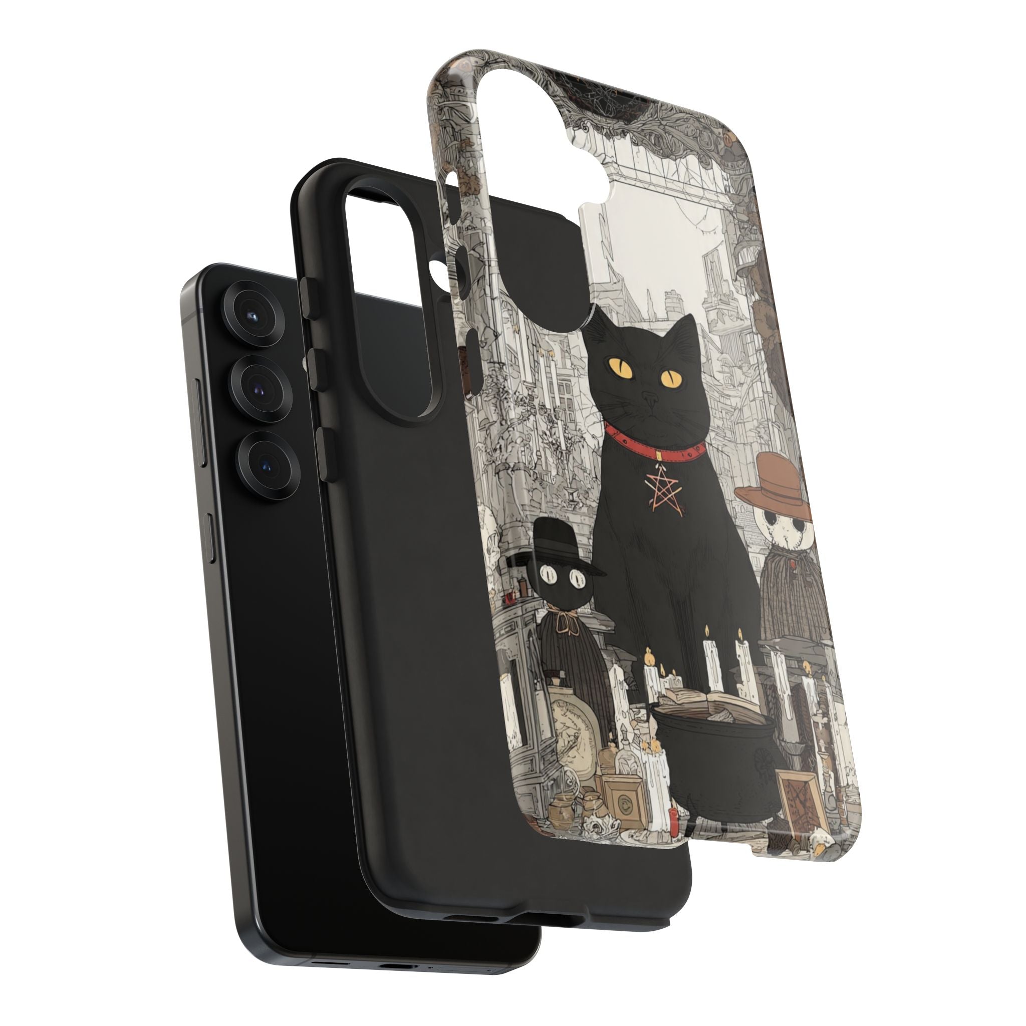 Witchy Black Cat Phone Case — Mystic Altar iPhone Cover