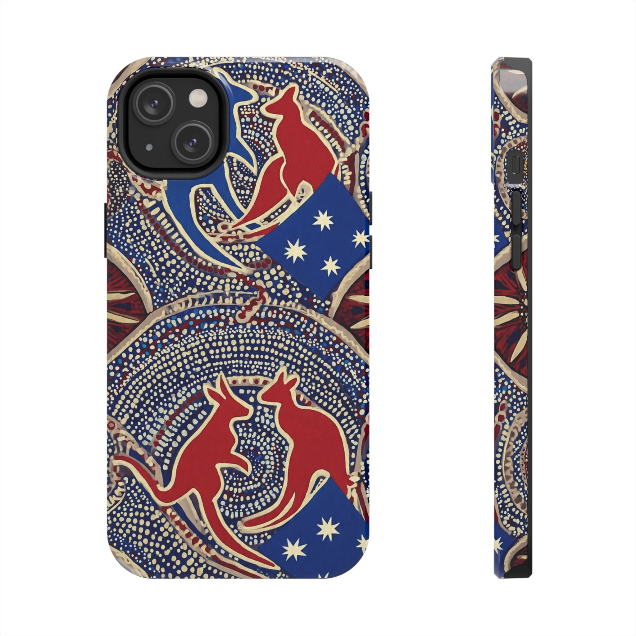 Australian Aboriginal Style Kangaroo Tough Phone Case — Patriotic Dot Art Phone Cover